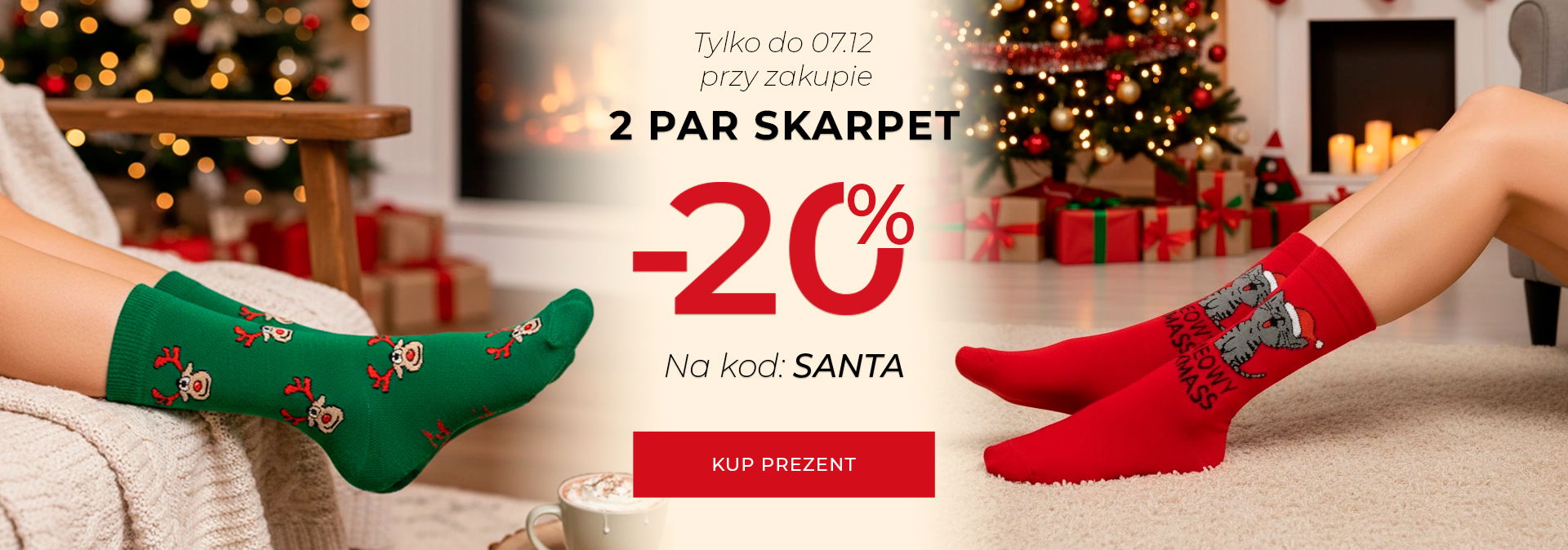 SKARPETKI NA MIKOŁAJKI -20% OD 2 PAR Z KODEM: SANTA