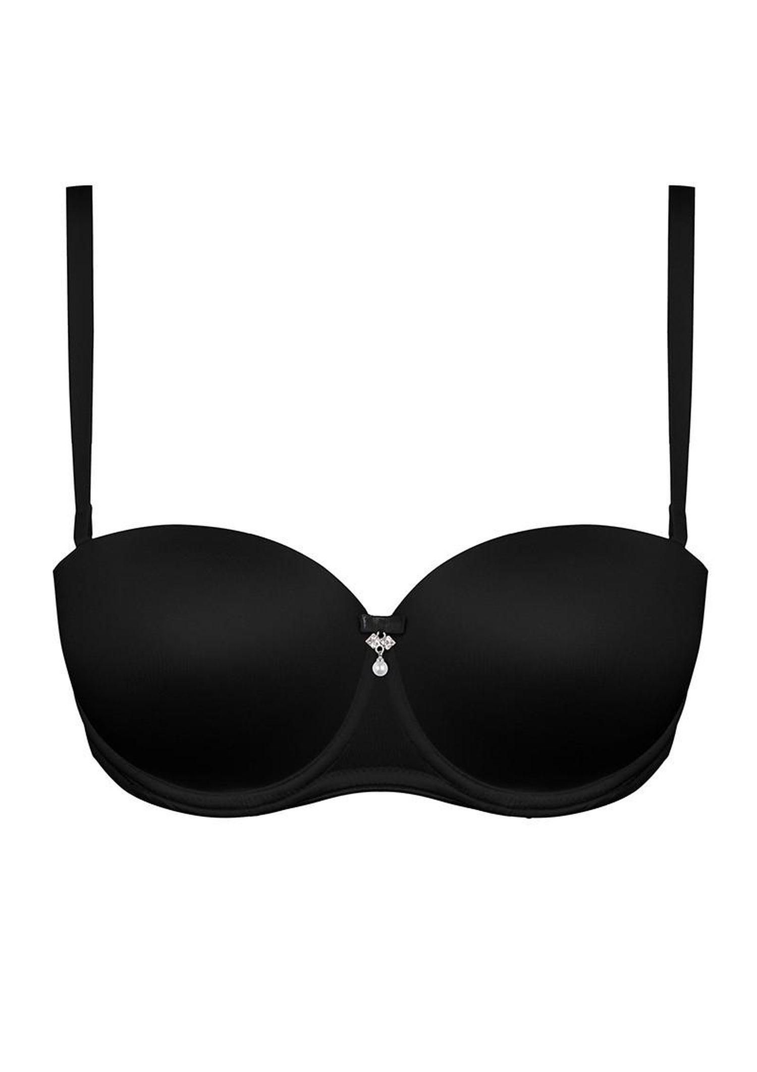 Biustonosz Bardotka z Gładkimi Miseczkami Simone Poupee Marilyn, black