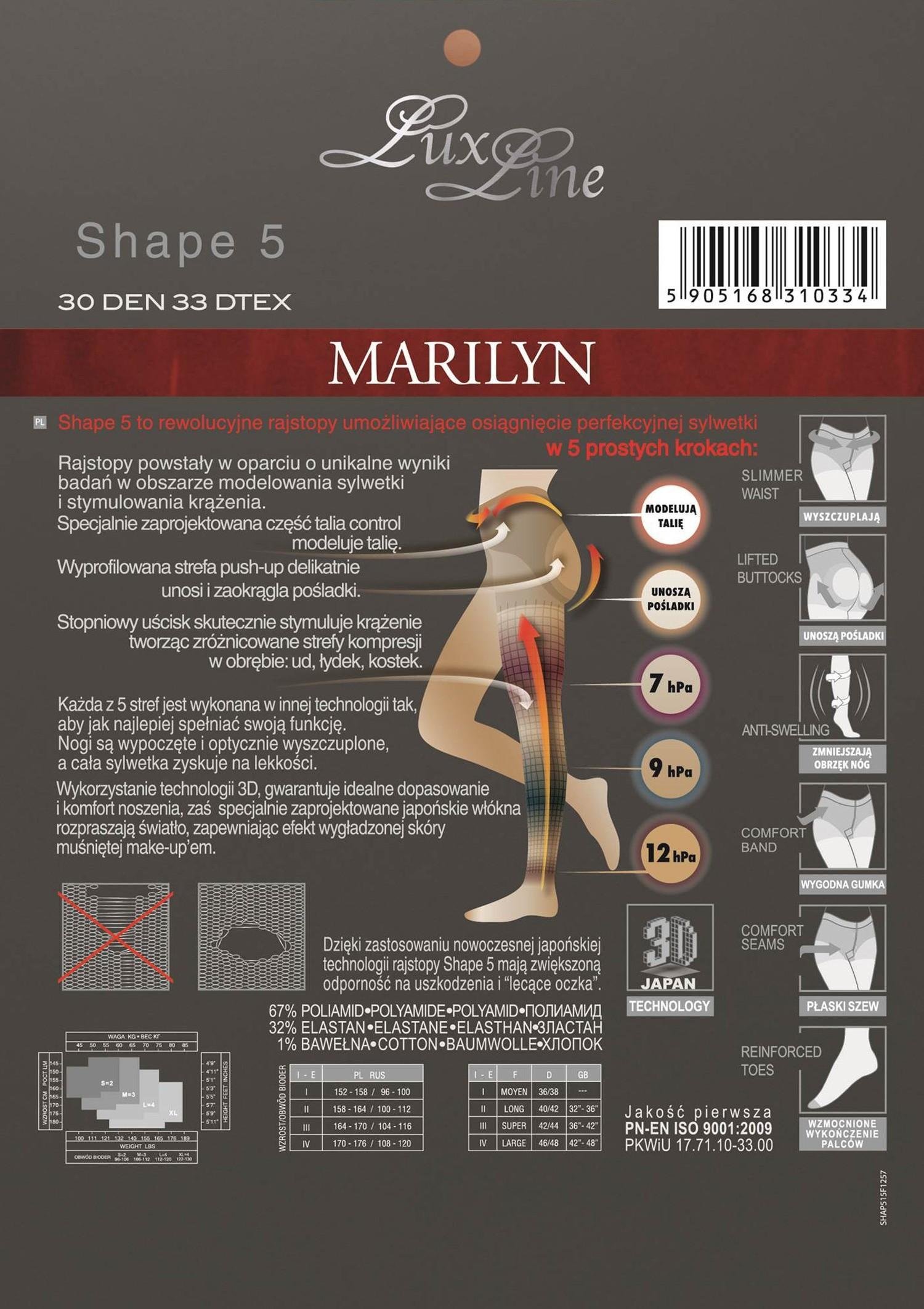 Modelujące Rajstopy Shape 5 Lux Line Marilyn