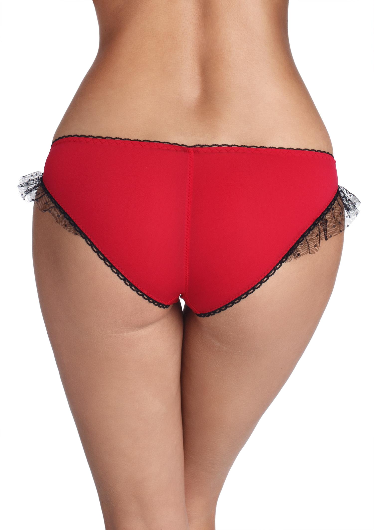 Figi z Mikrofibry z Falbankami Valentine Poupee Marilyn, red