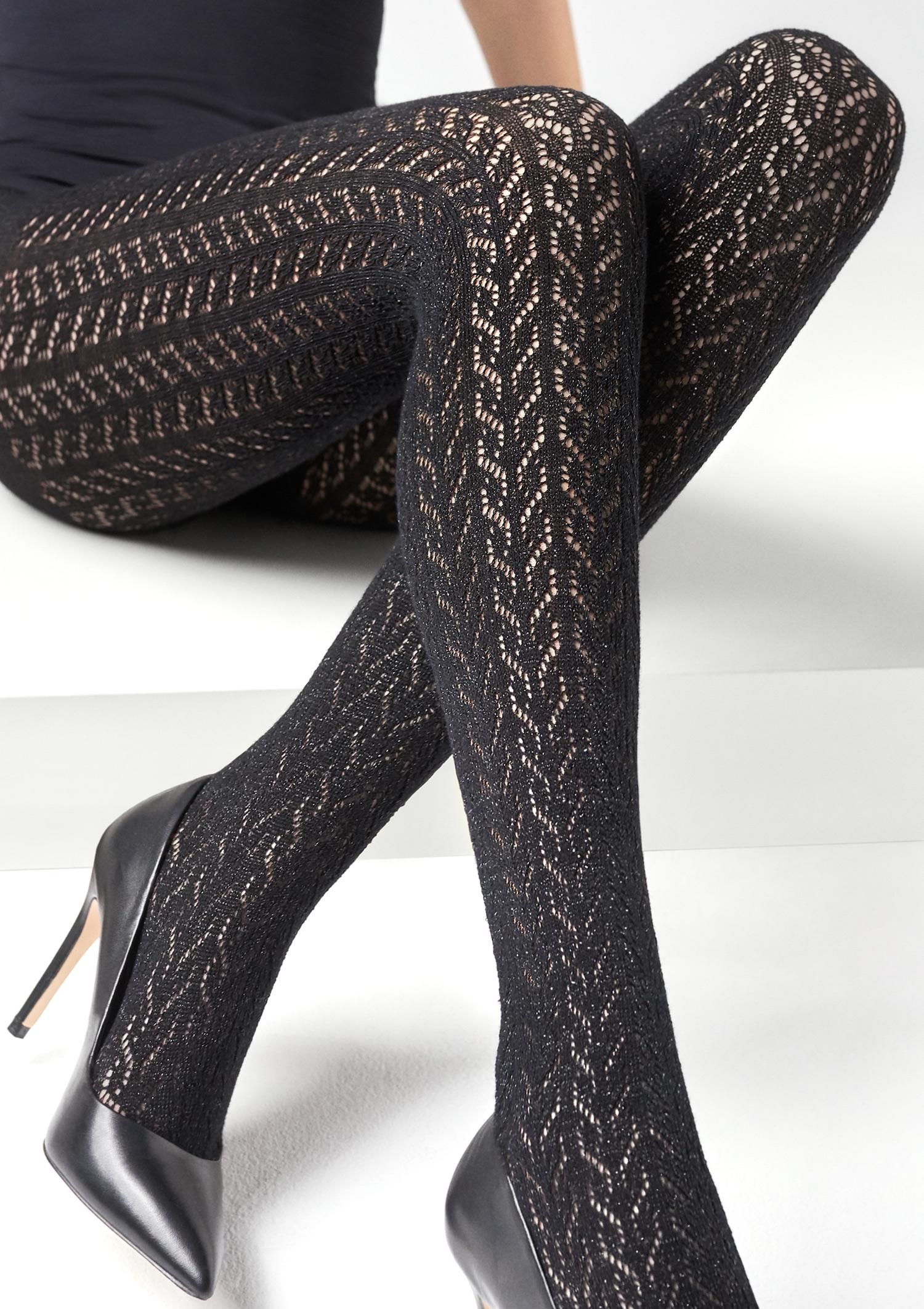 Bawełniane Błyszczące Rajstopy Sophia N29 Marilyn, black