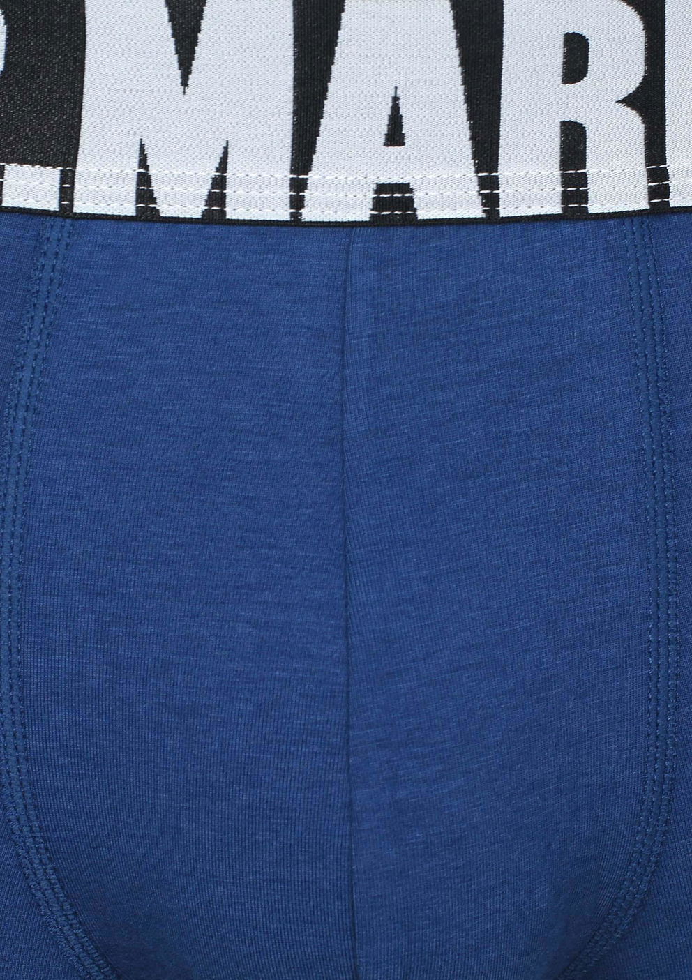 Bokserki męskie klasyczne z logowaną gumą niebieskie Letters Boxer Marilyn