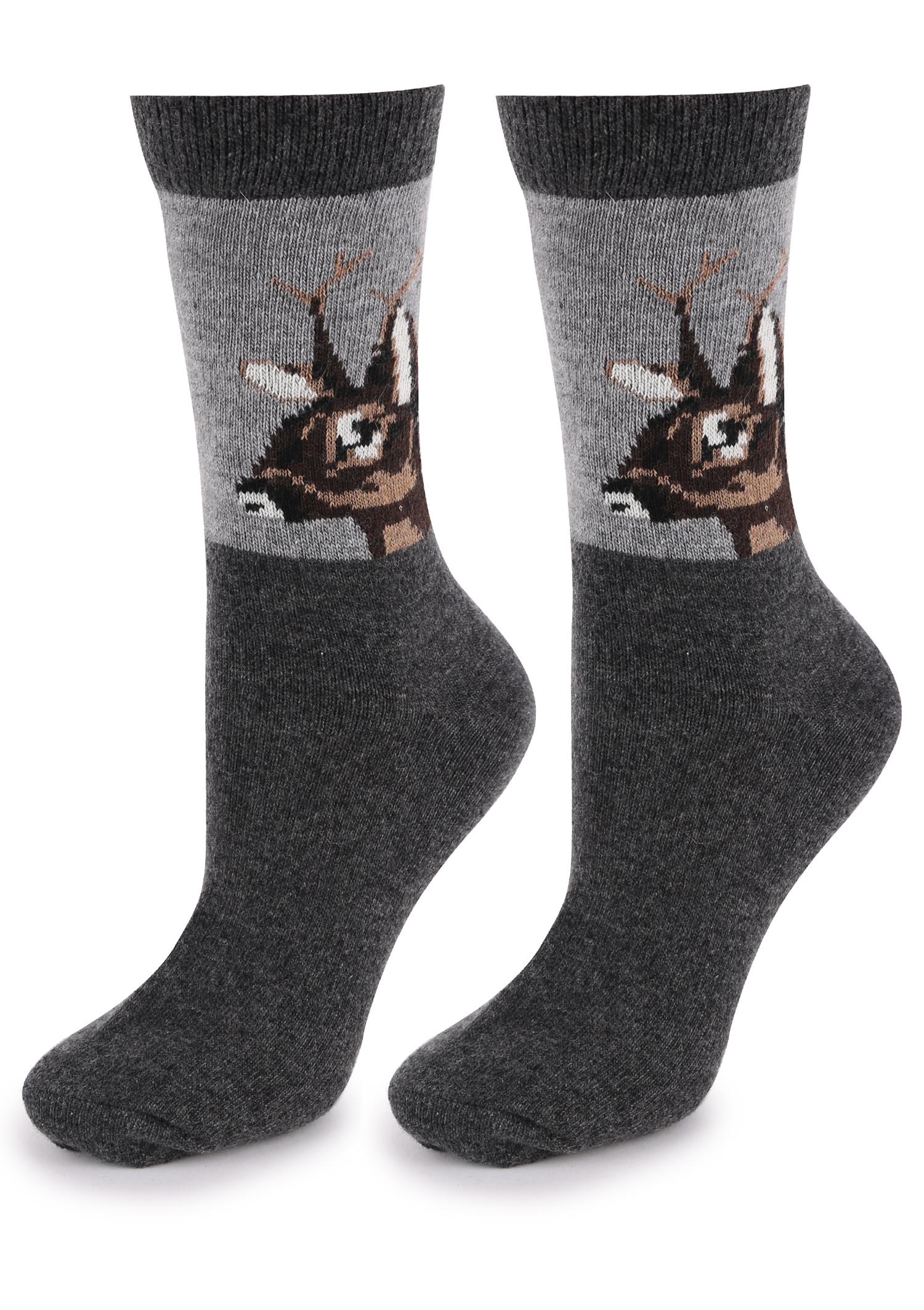 Ciepłe Skarpetki Damskie z Jelonkiem No Terry R30 Marilyn, dark grey