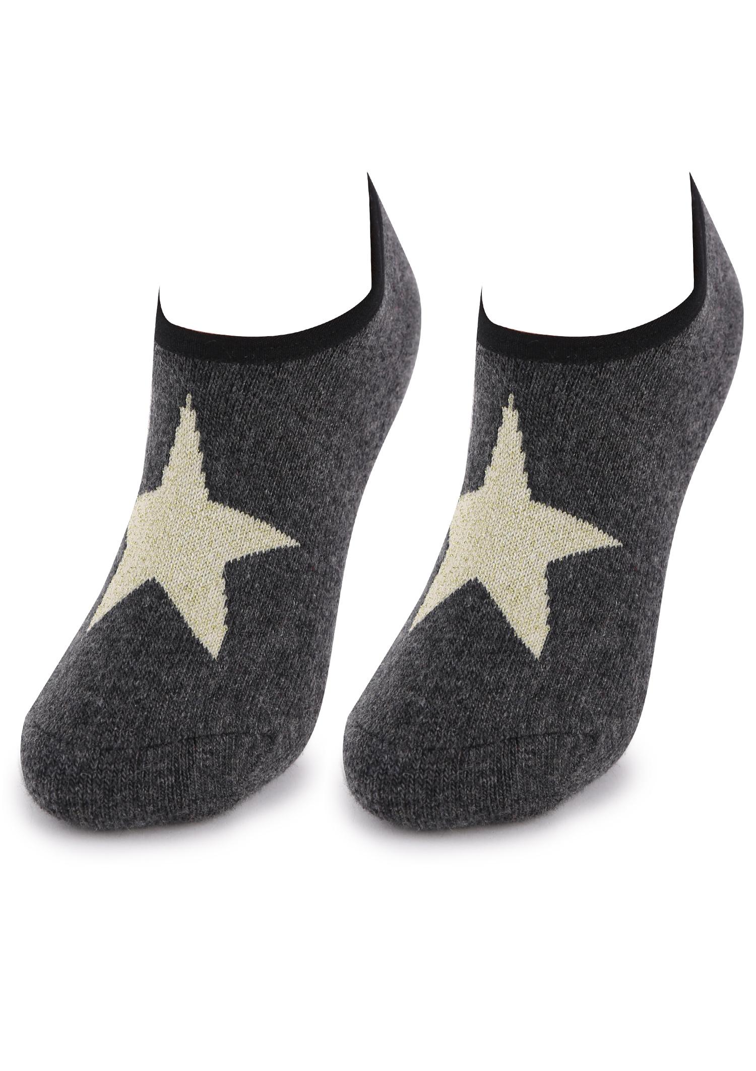 Ciepłe Skarpetki Damskie Baletki z Gwiazdą R39 Marilyn, navy blue