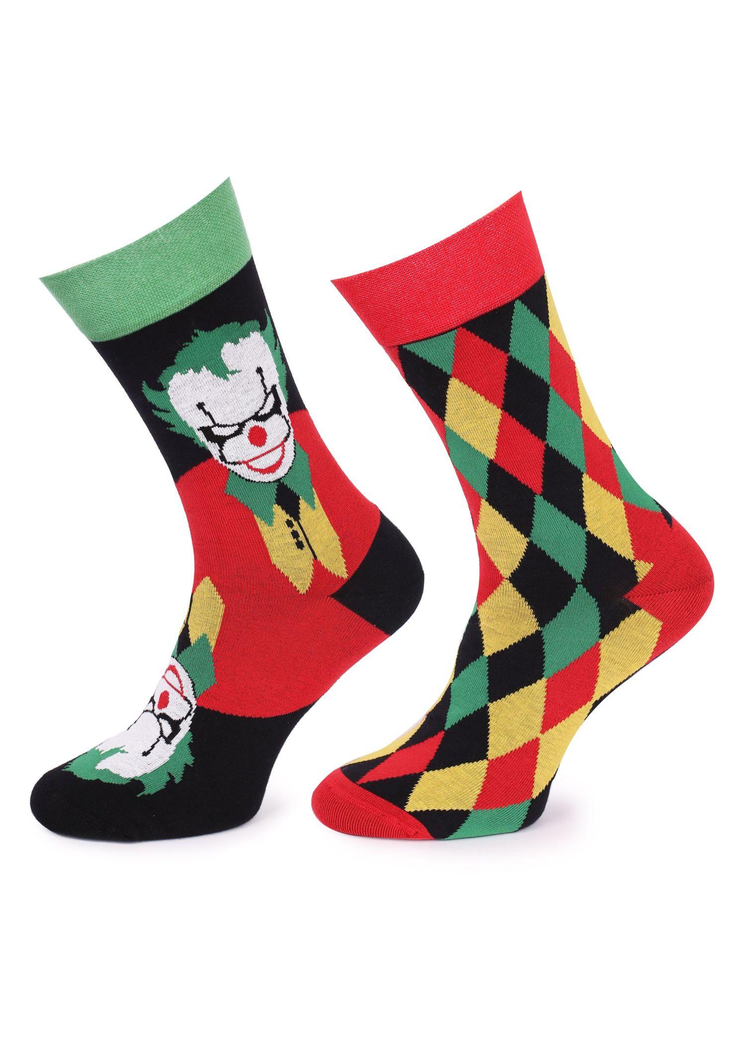 Wzorzyste Skarpetki Męskie Joker Marilyn, green/red