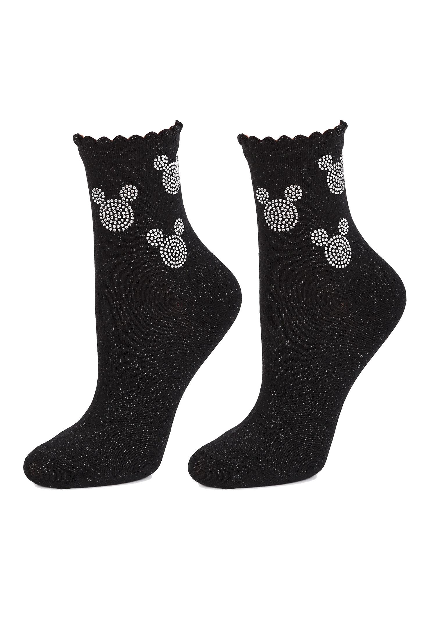 Błyszczące Skarpetki Damskie z Motywem Myszki Mickey Sc Glitter Mice S35 Marilyn, Marilyn
