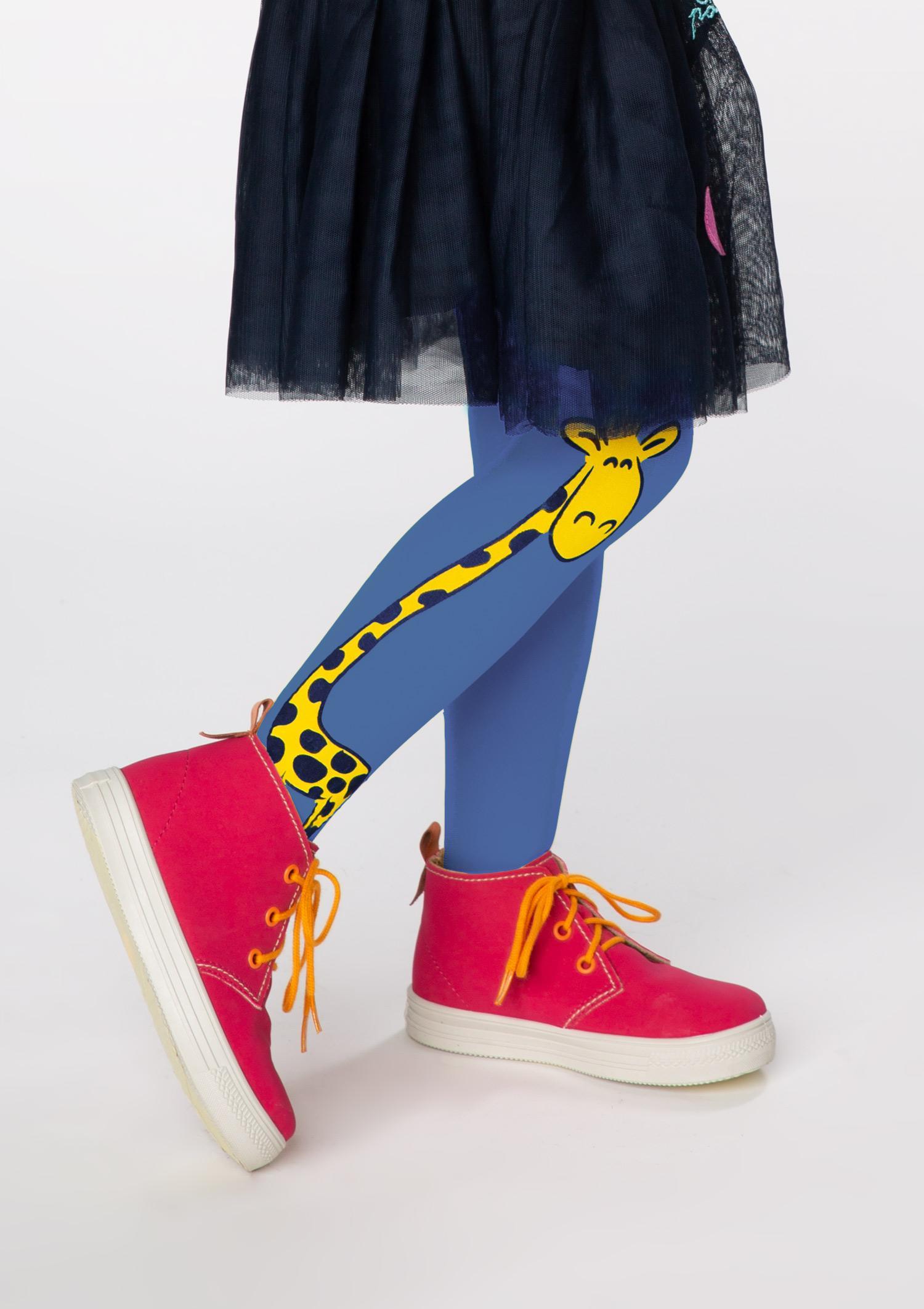 Rajstopy Dziecięce z Żyrafą Pretty Giraffe Blue Marilyn