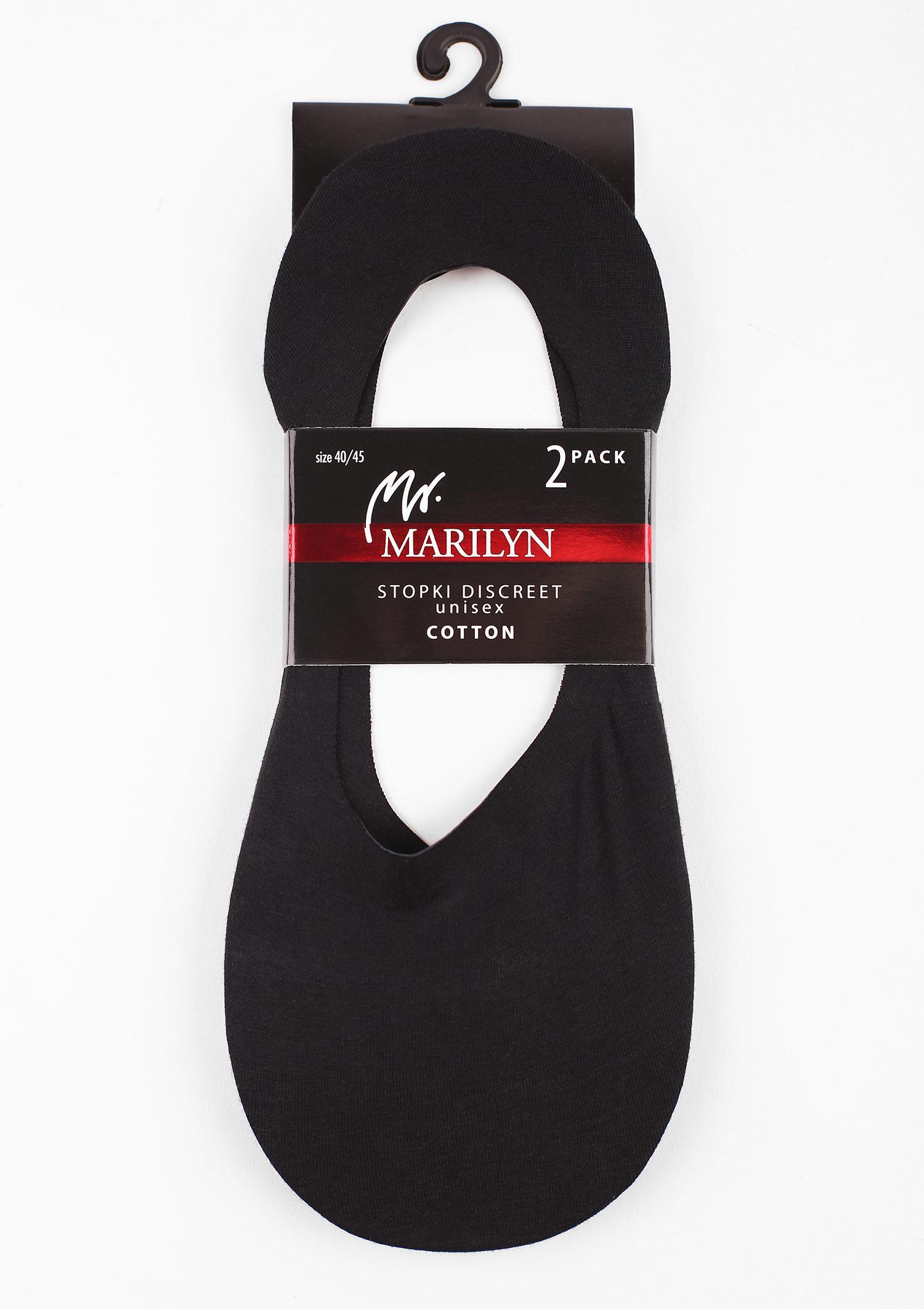 Bawełniane gładkie stopki męskie Discreet Black Marilyn
