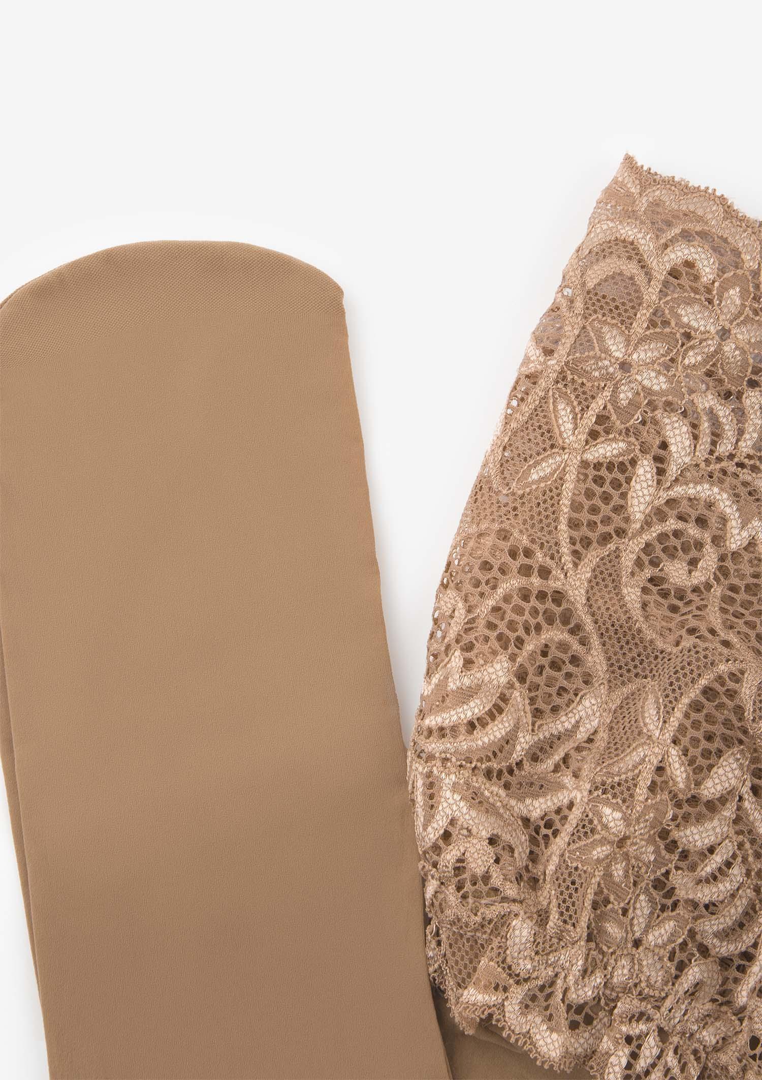 Gładkie rajstopy damskie z wyszczuplającym pasem Lux Line Slim Emotion 30 Marilyn, beige