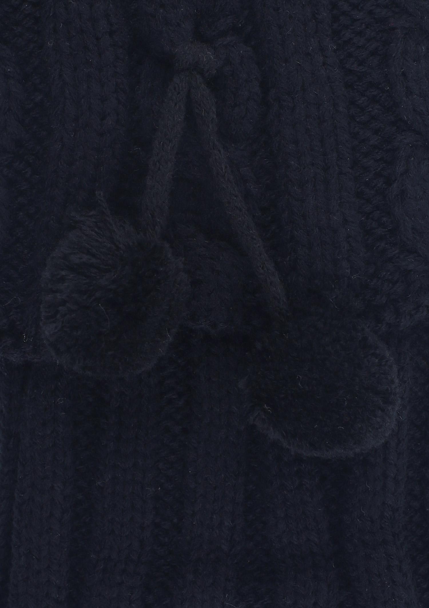 Krótkie getry damskie z pomponami Angora Short Pom Pom Marilyn, black