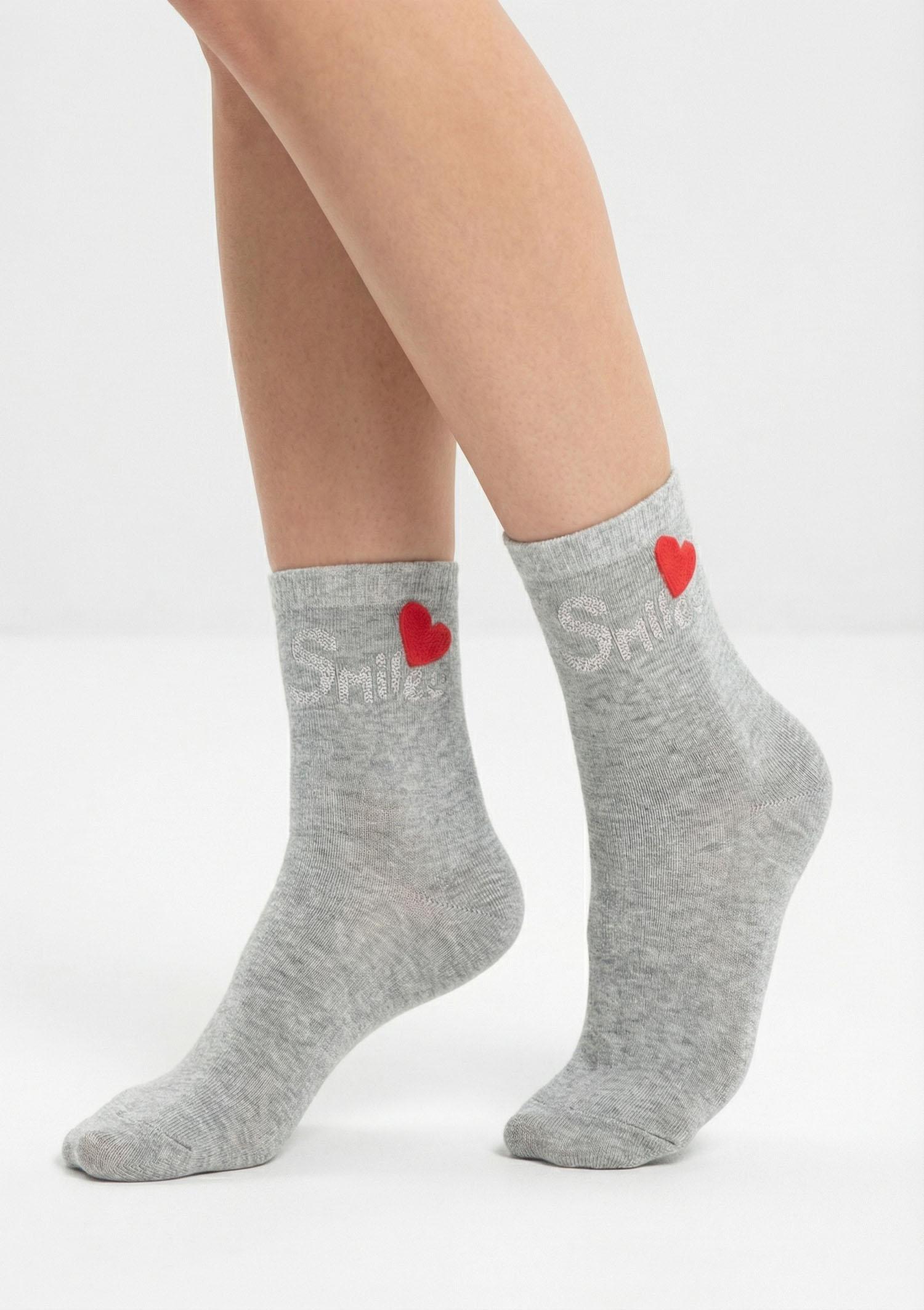 Skarpetki damskie z błyszczącym napisem Cotton Smile Love Marilyn, navy blue