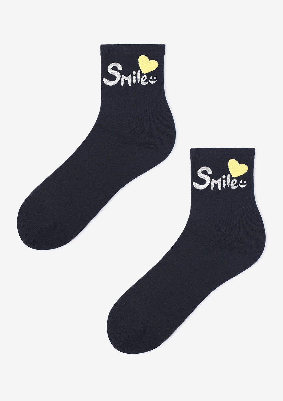 Skarpetki damskie z błyszczącym napisem Cotton Smile Love Marilyn