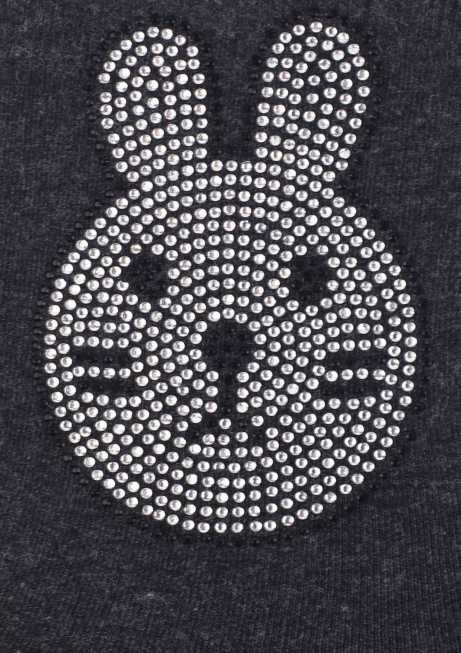 Skarpetki damskie z błyszczącym króliczkiem Cotton Sad Rabbit Marilyn, dark grey