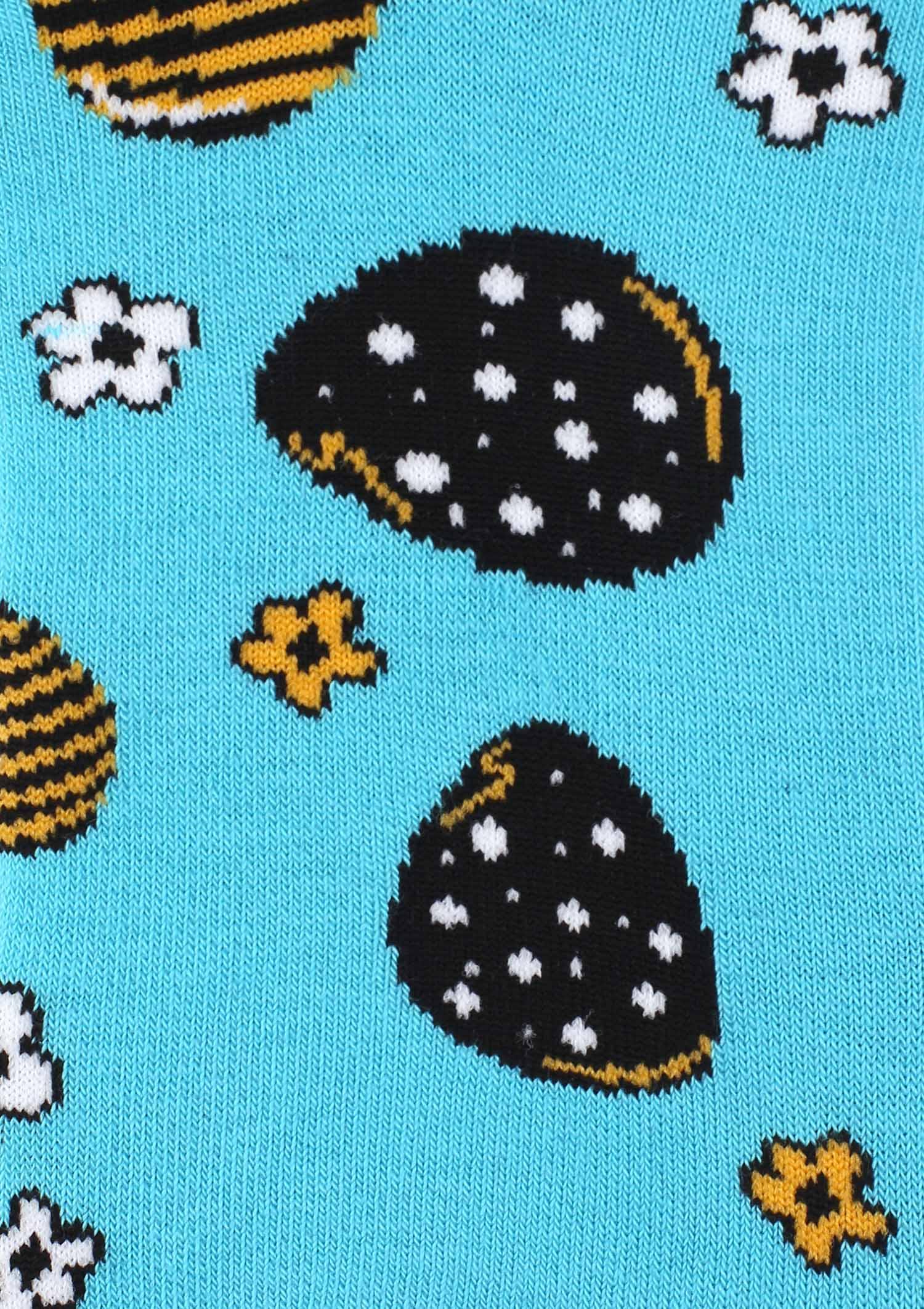 Wielkanocne skarpetki damskie w pisanki i kwiaty SL Easter Eggs Marilyn, blue