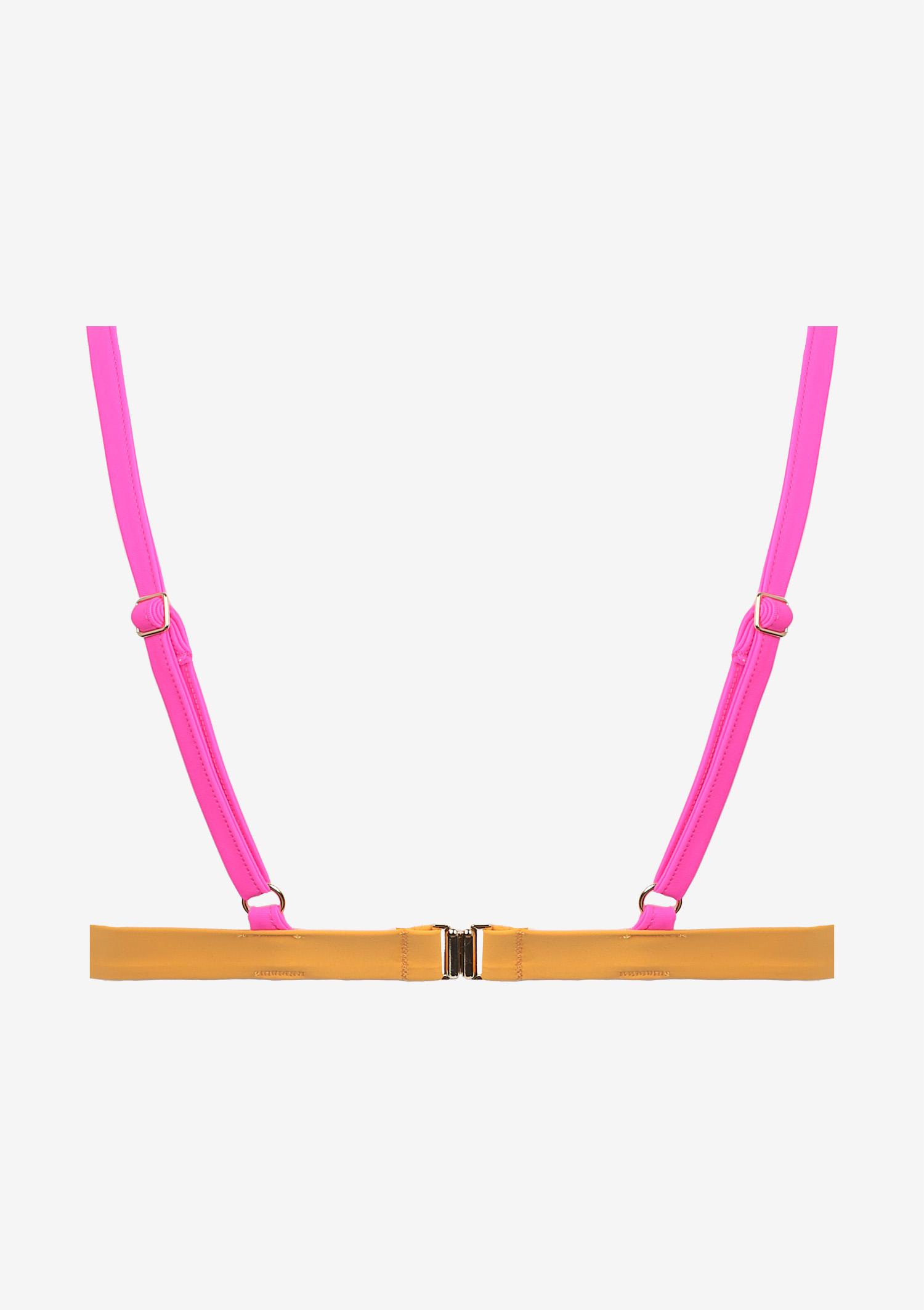Miękki biustonosz kąpielowy z ozdobnymi paskami Tropical Peach 2 Poupee Marilyn, pink/orange