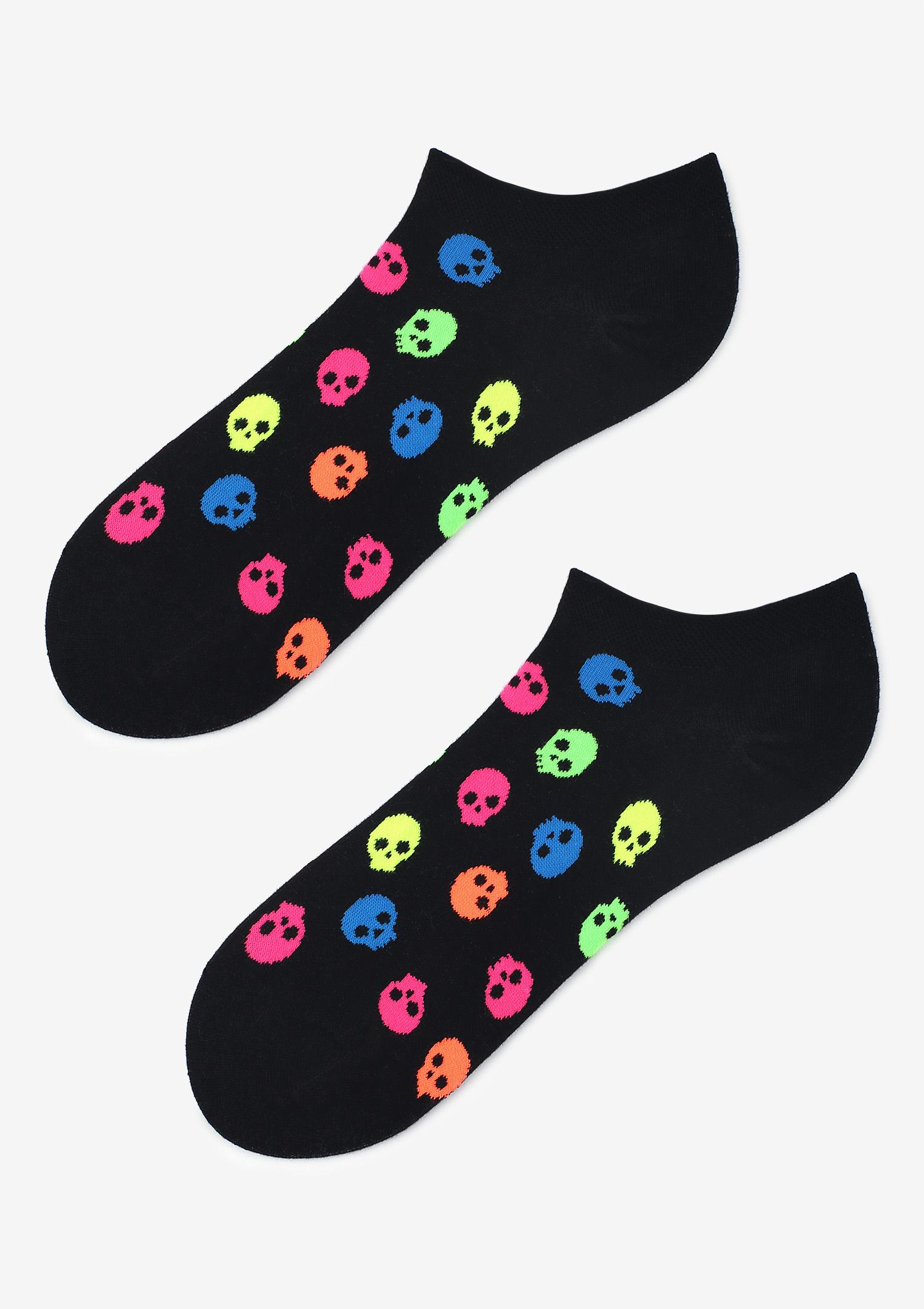 Bawełniane stopki męskie w neonowe czaszki Footies Men Neon Skulls Marilyn