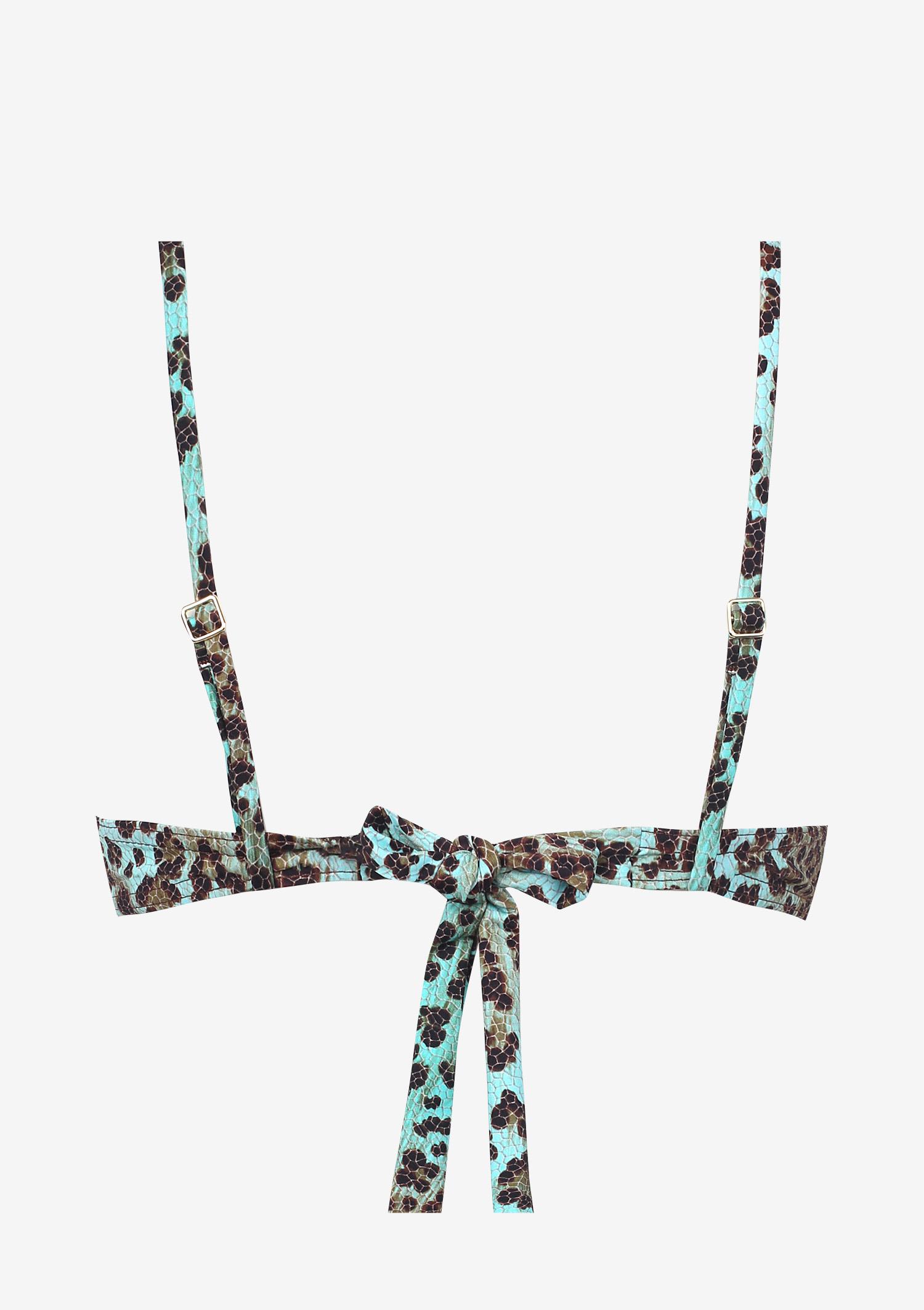 Biustonosz kąpielowy w cętki ze złotymi łańcuchami Jamaica 2 Poupee Marilyn, black/white