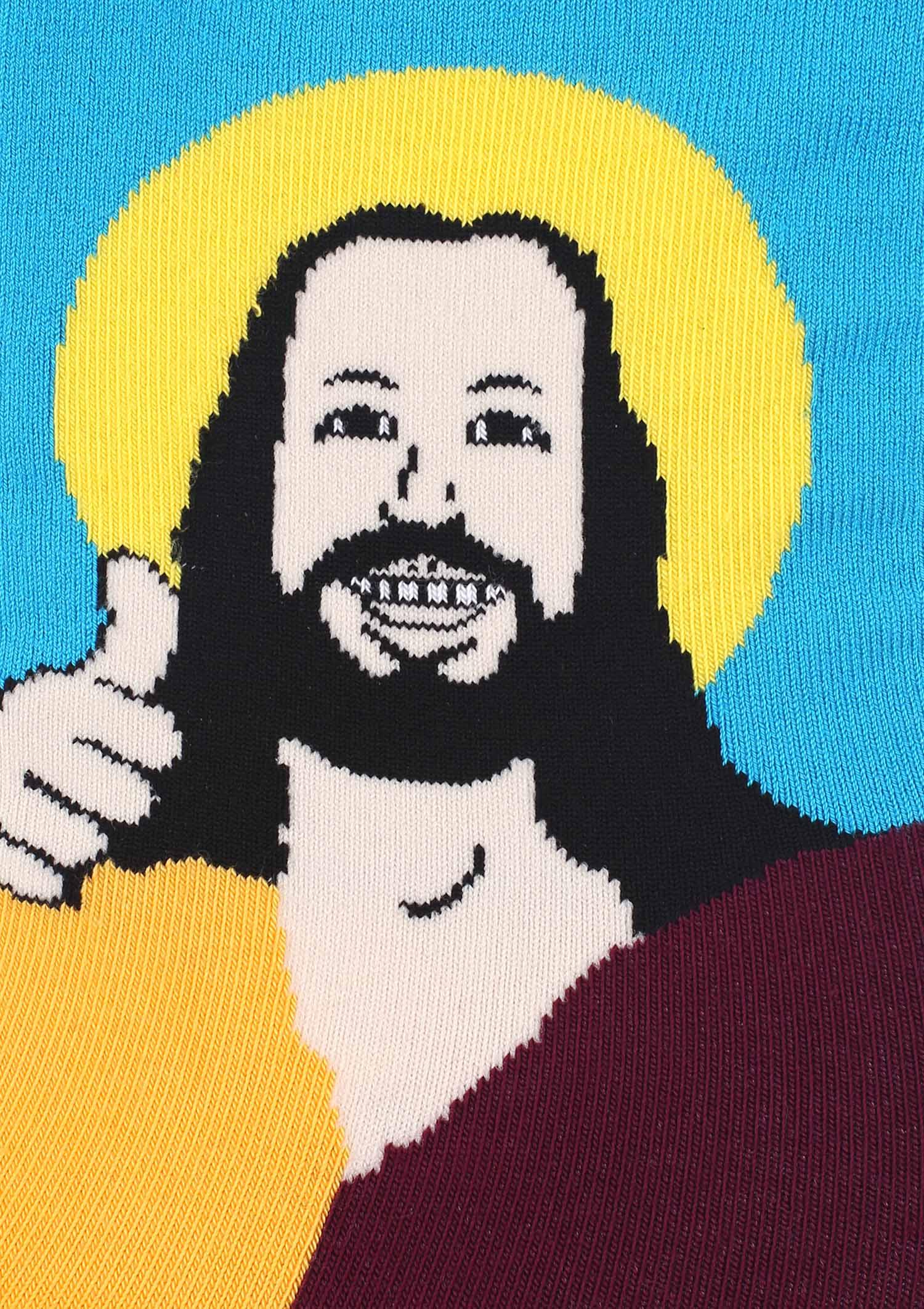 Skarpetki męskie z grafiką świętego Dżizys Marilyn, multicolour