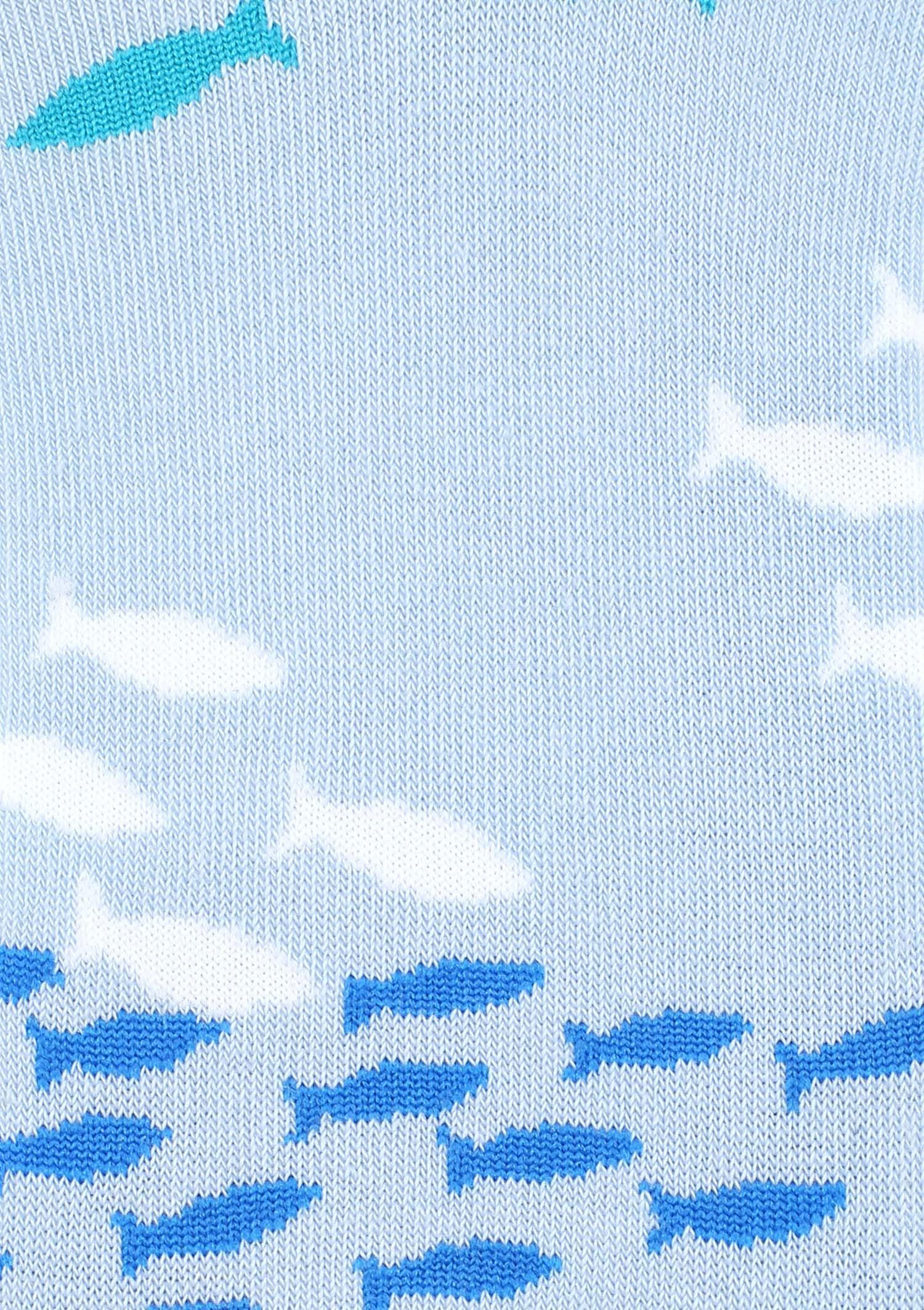 Stopki damskie z bawełny w rybki Footies Fishes Marilyn, blue