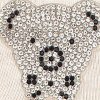 Skarpetki damskie z głową misia z kryształków Cotton Silver Koala Marilyn