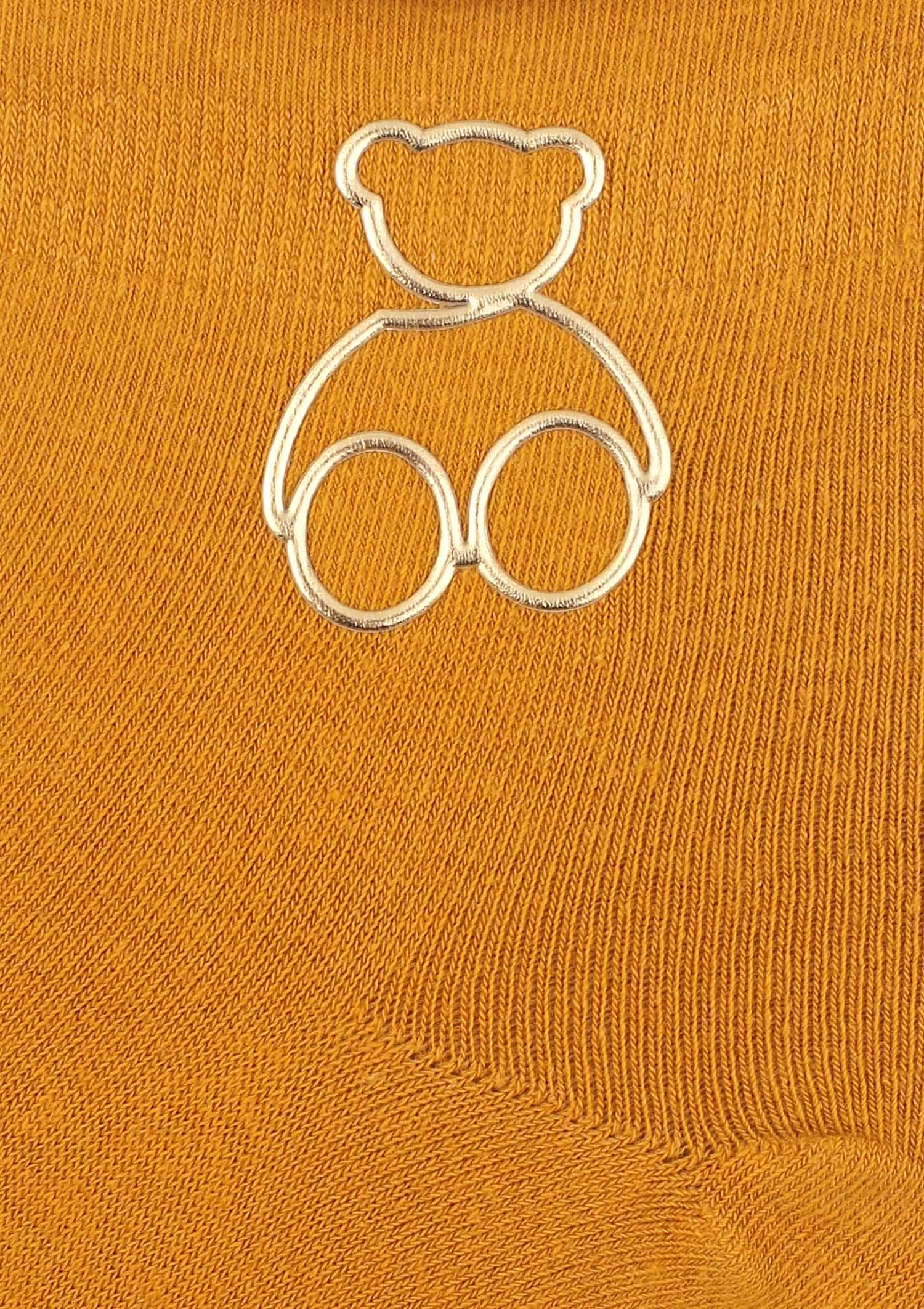 Skarpetki damskie ze złotym konturem misia Cotton Golden Teddy Marilyn, Marilyn