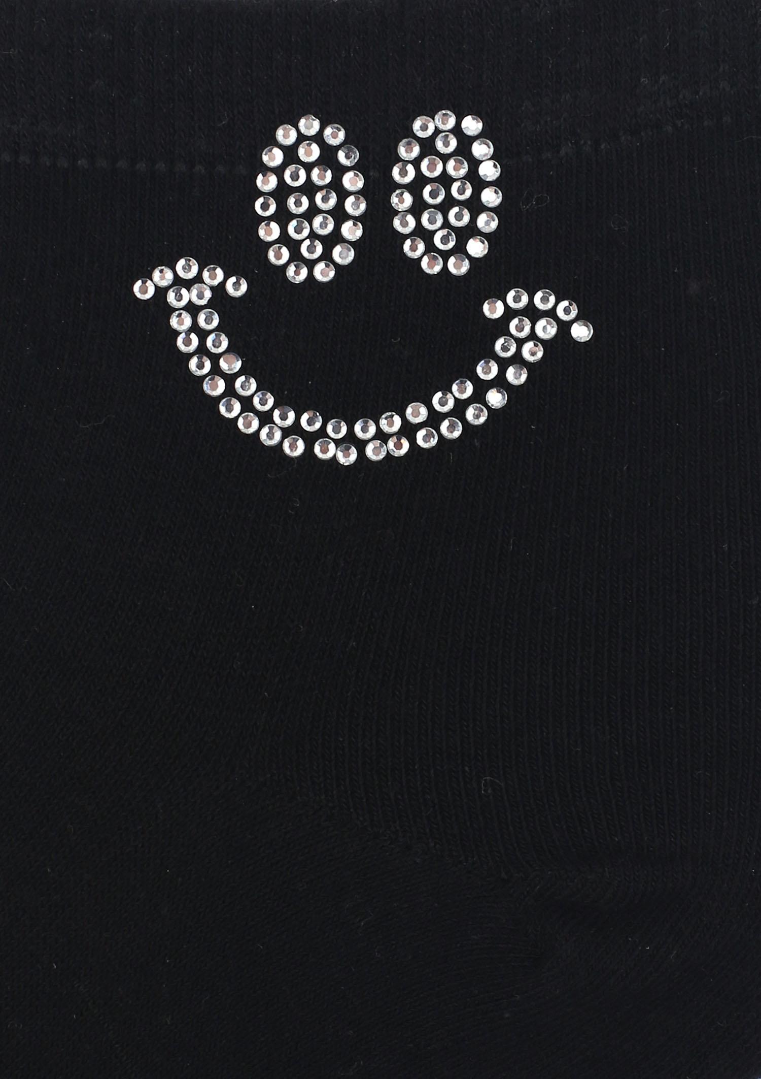 Skarpetki damskie z błyszczącą buzią Cotton Smile Face Marilyn