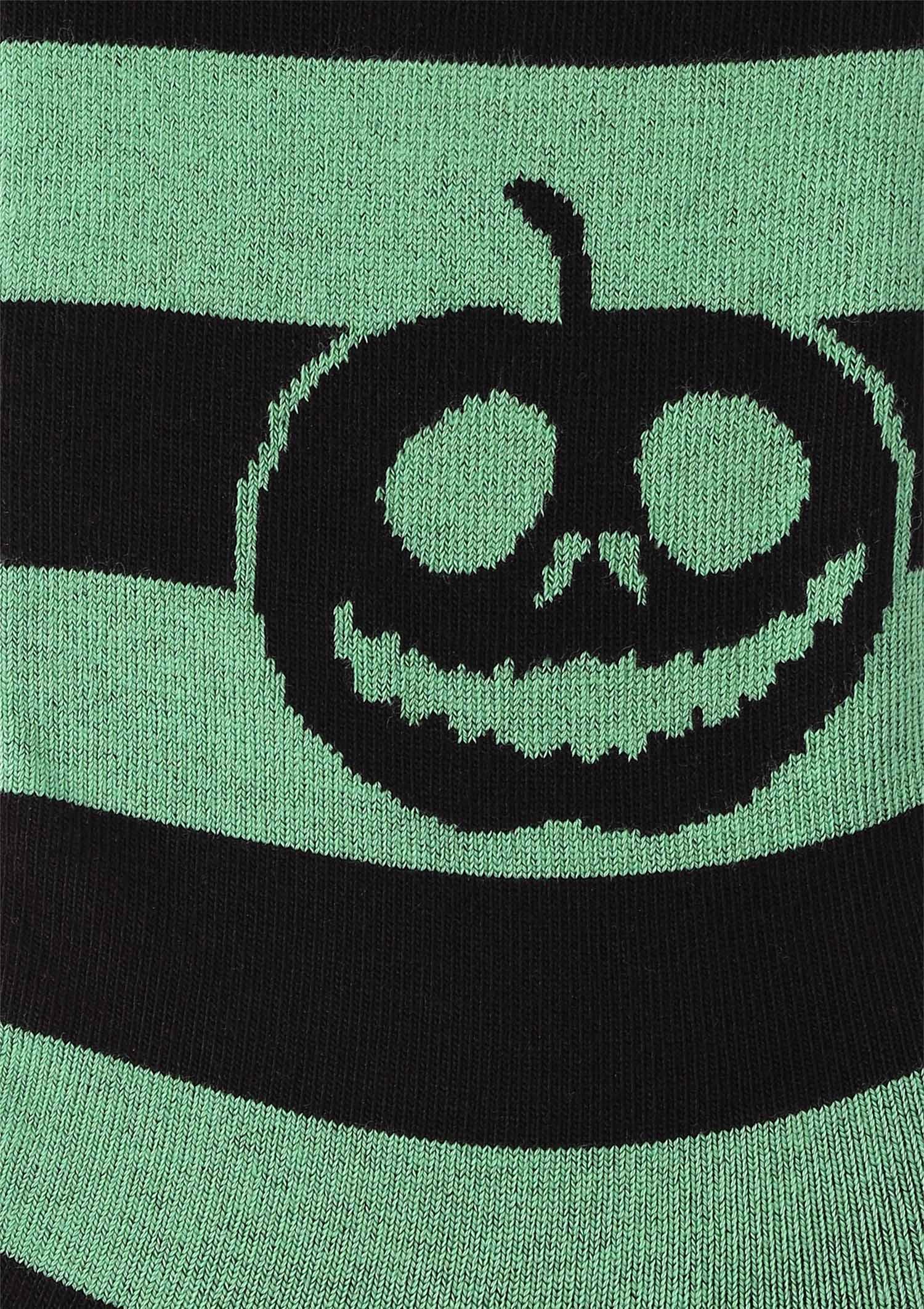 Skarpetki męskie w paski z dynią Men Pumpkin Marilyn, black/green