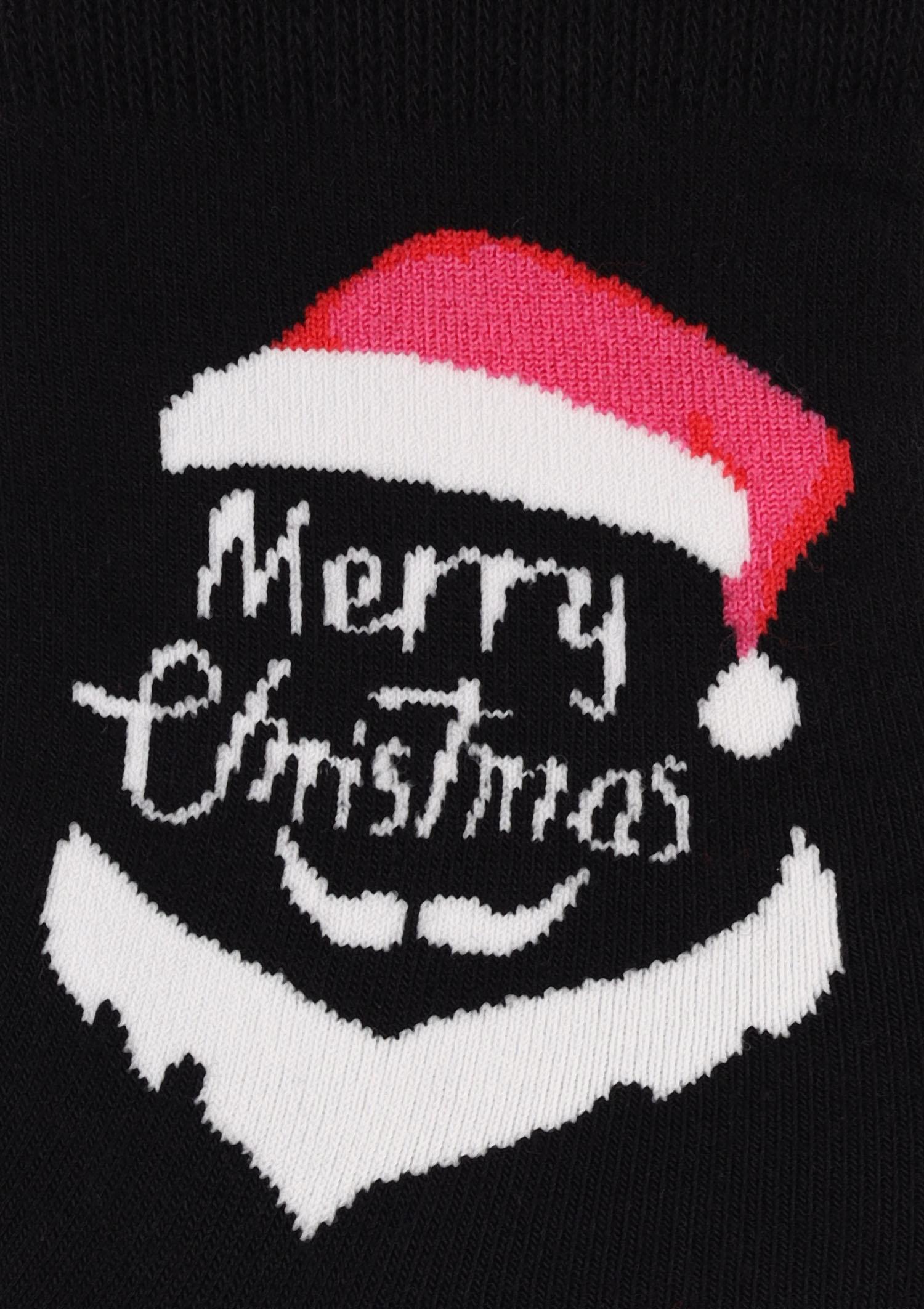 Świąteczne skarpetki damskie z bawełny SL Christmas Hat Marilyn, black