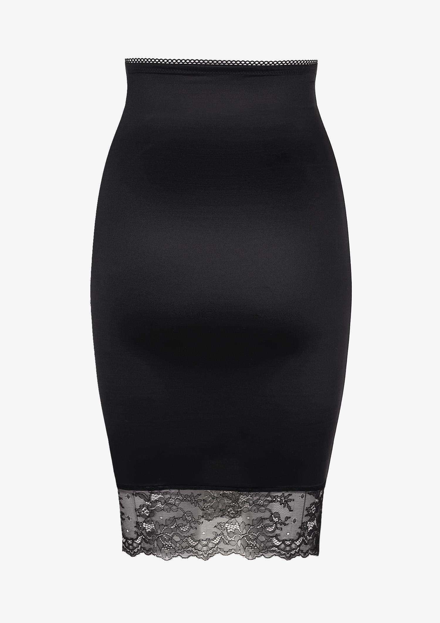 Półhalka damska gładka wykończona koronką Monalisa 06 Poupee Marilyn, black