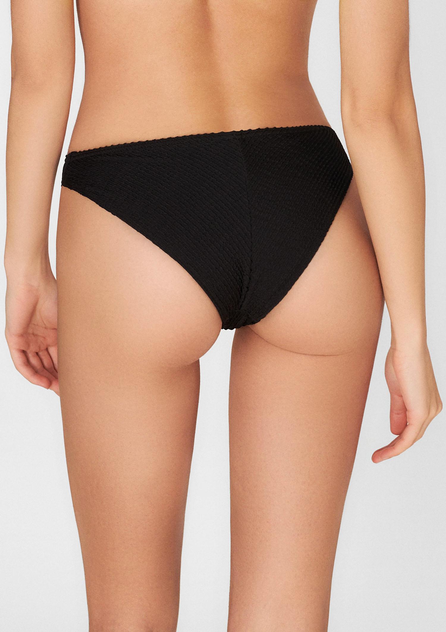 Figi kąpielowe o klasycznym kroju z marszczonej lycry Shell 01 Poupee Marilyn, black