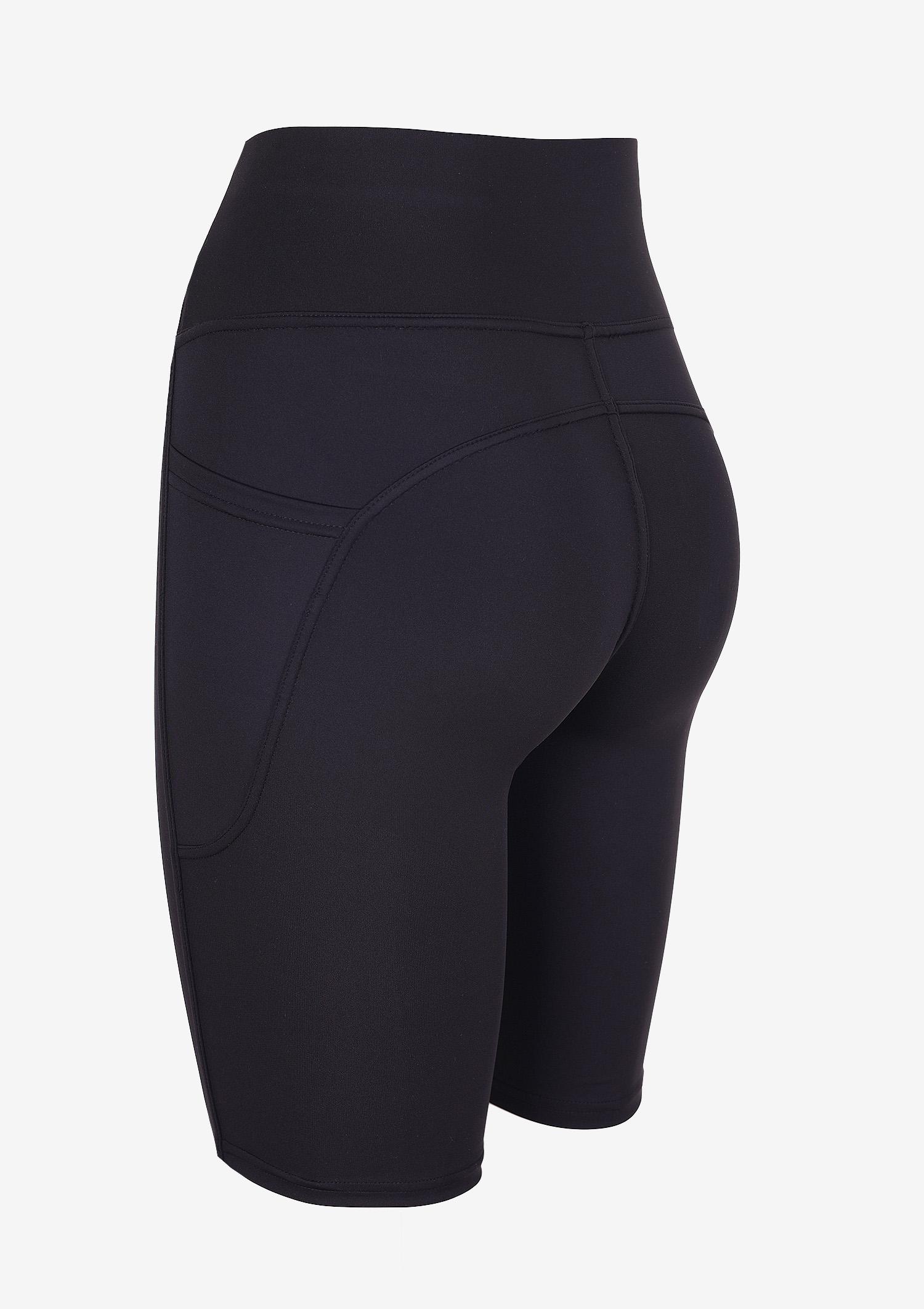 Legginsy damskie krótkie z kieszeniami kolarki Poupee Marilyn, black