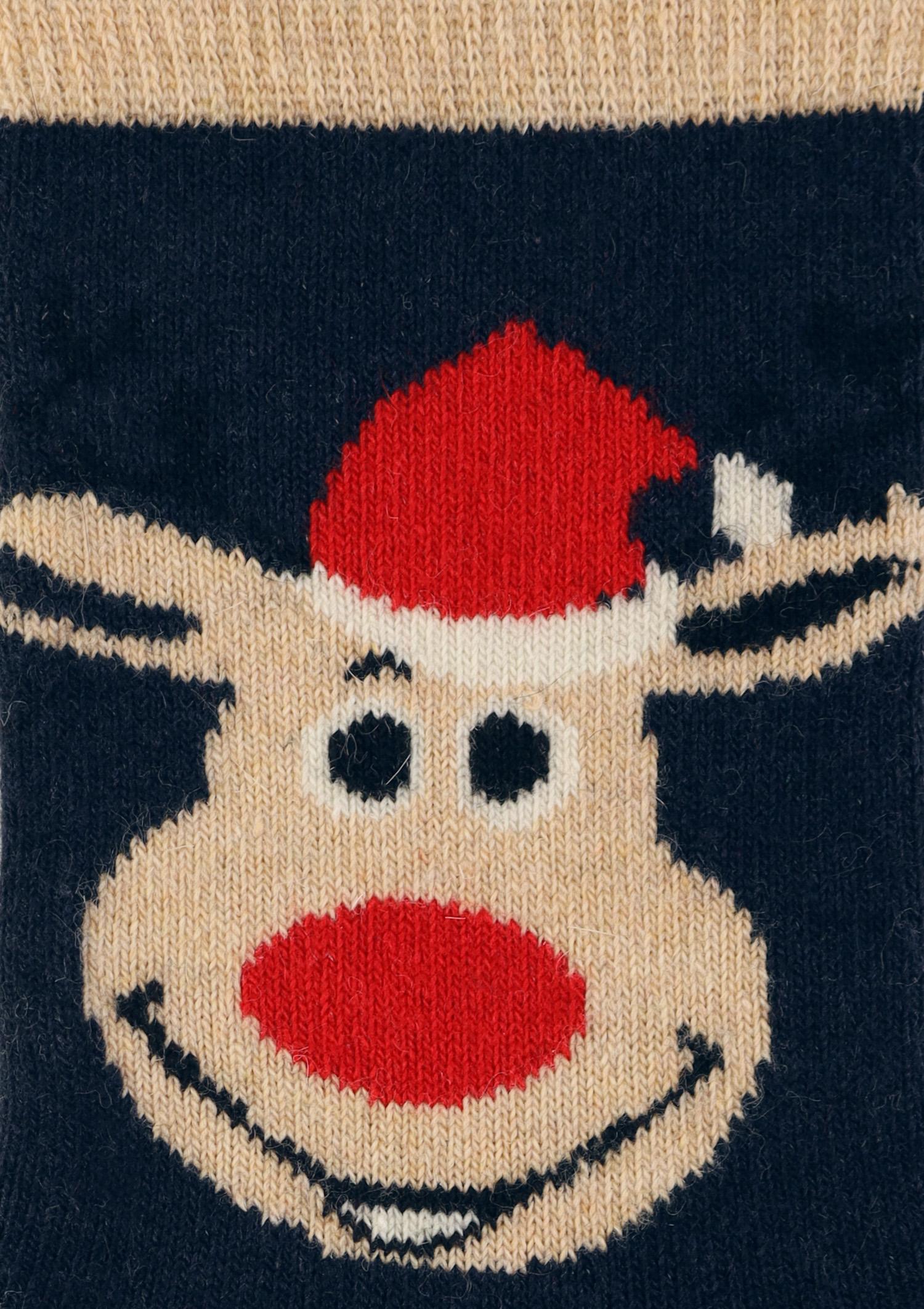 Skarpetki damskie świąteczne z grafiką Renifera granatowe B30 Marilyn, navy
beige
blue