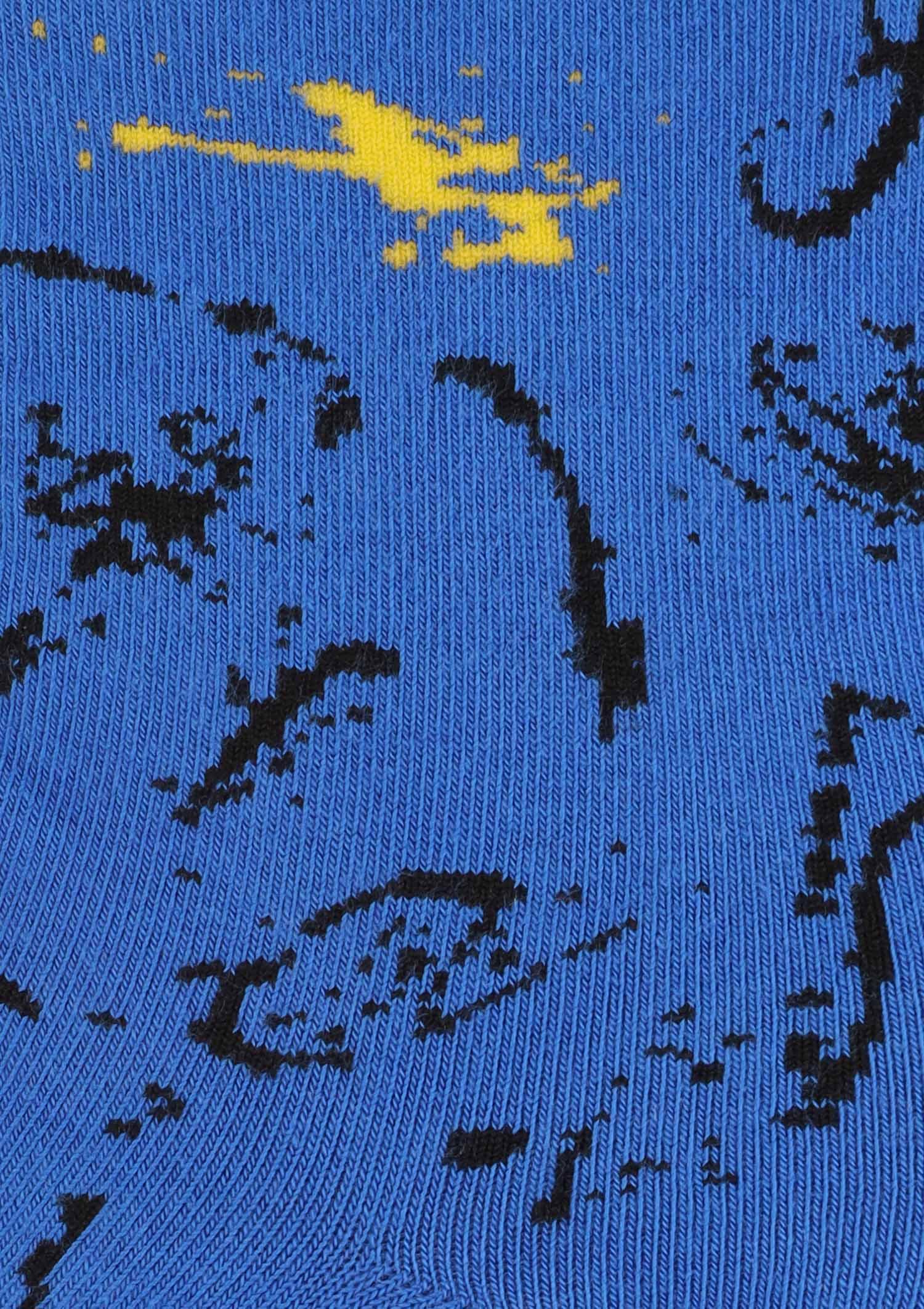 Skarpetki damskie bawełniane w artystyczne kleksy Splash Marilyn, blue