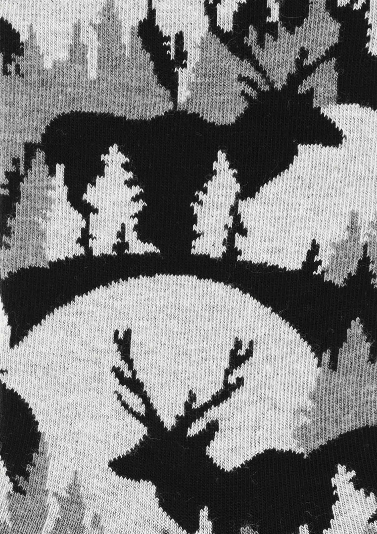 Skarpety męskie bawełniane z zimowym wzorem Deers Marilyn, black/grey