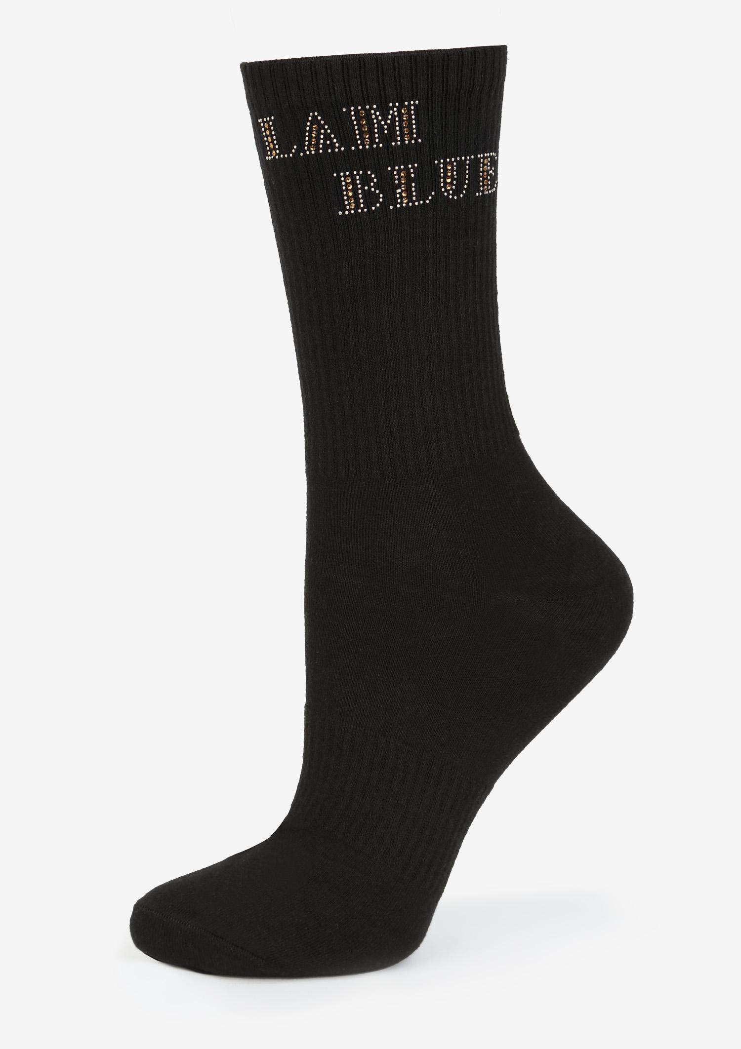 Skarpetki damskie bawełniane z błyszczącym napisem B40 Marilyn, black