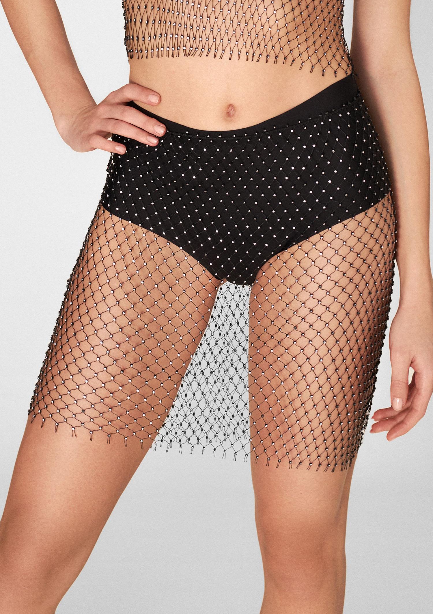 Spódniczka damska kabaretkowa z kryształkami Cleo Poupee Marilyn, black