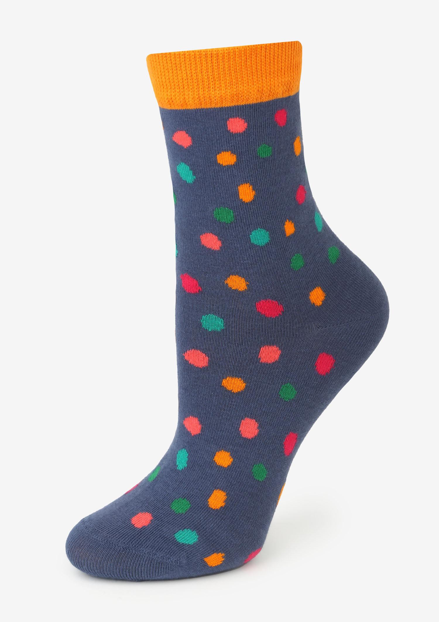 Skarpetki damskie w kolorowe kropeczki Color Dots Marilyn, granatowy/kropki