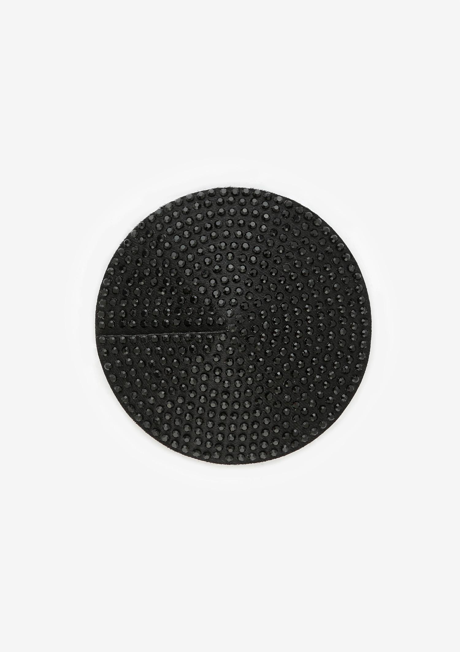 Nasutniki damskie z satyny i czarnych kryształków Black Crystal Poupee Marilyn, black