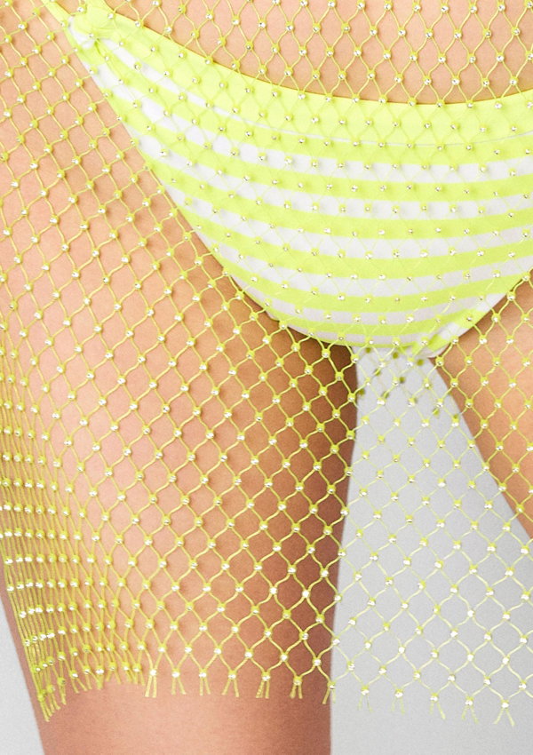 lime green fishnet dress Neon Green Fishnet Tights main image 0