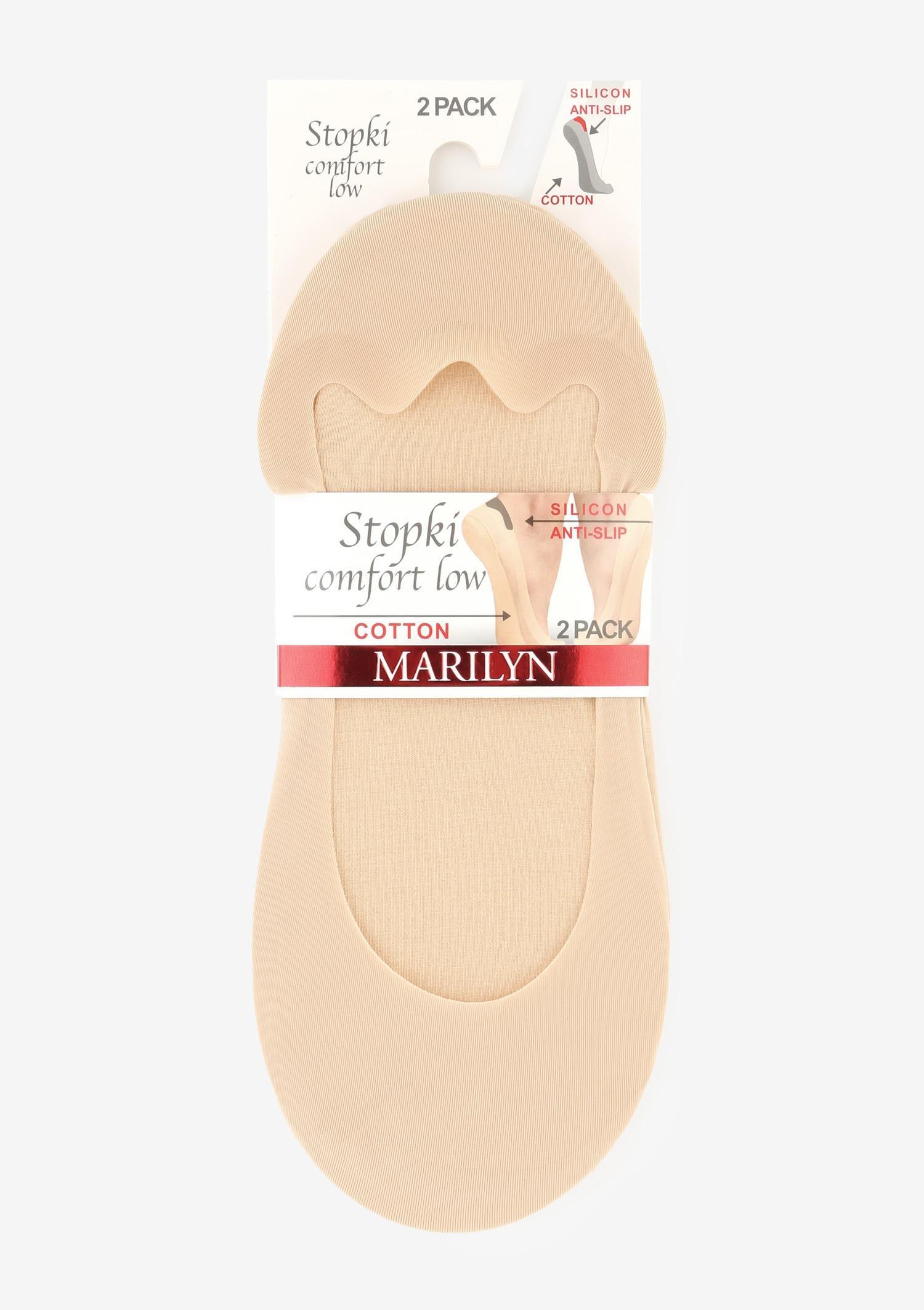 Stopki damskie beżowe o niskim profilu z elastycznego materiału 2pak - Comfort Low