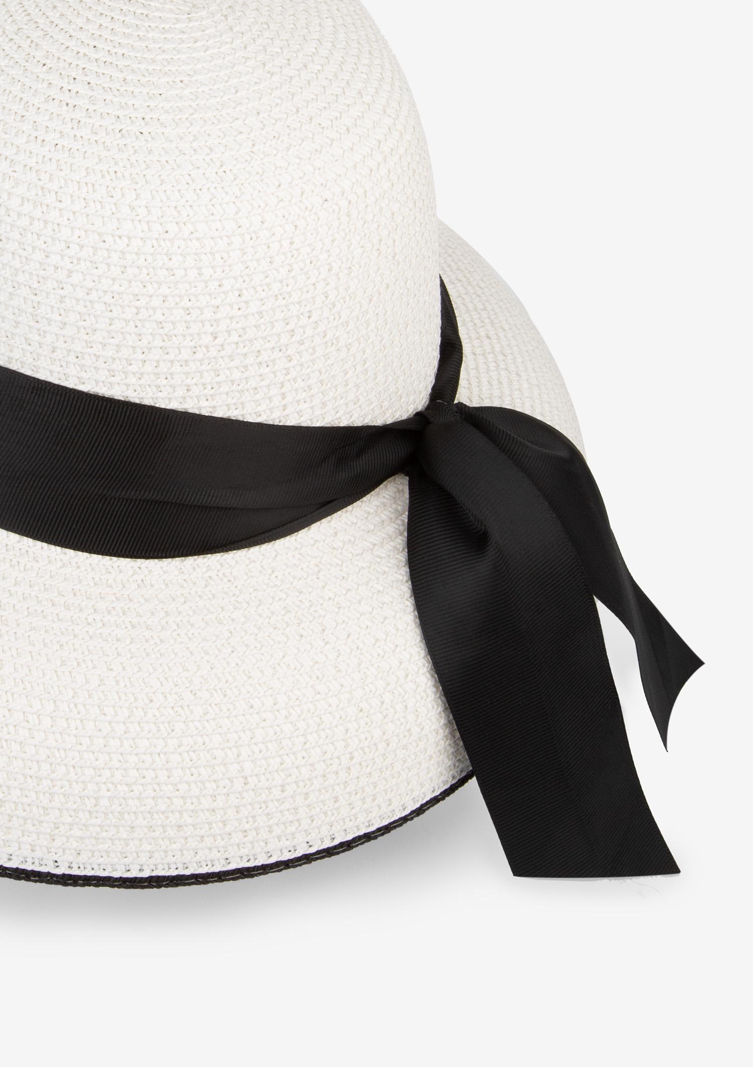 Kapelusz damski plażowy w eleganckim stylu Coco Poupee Marilyn, white/black
