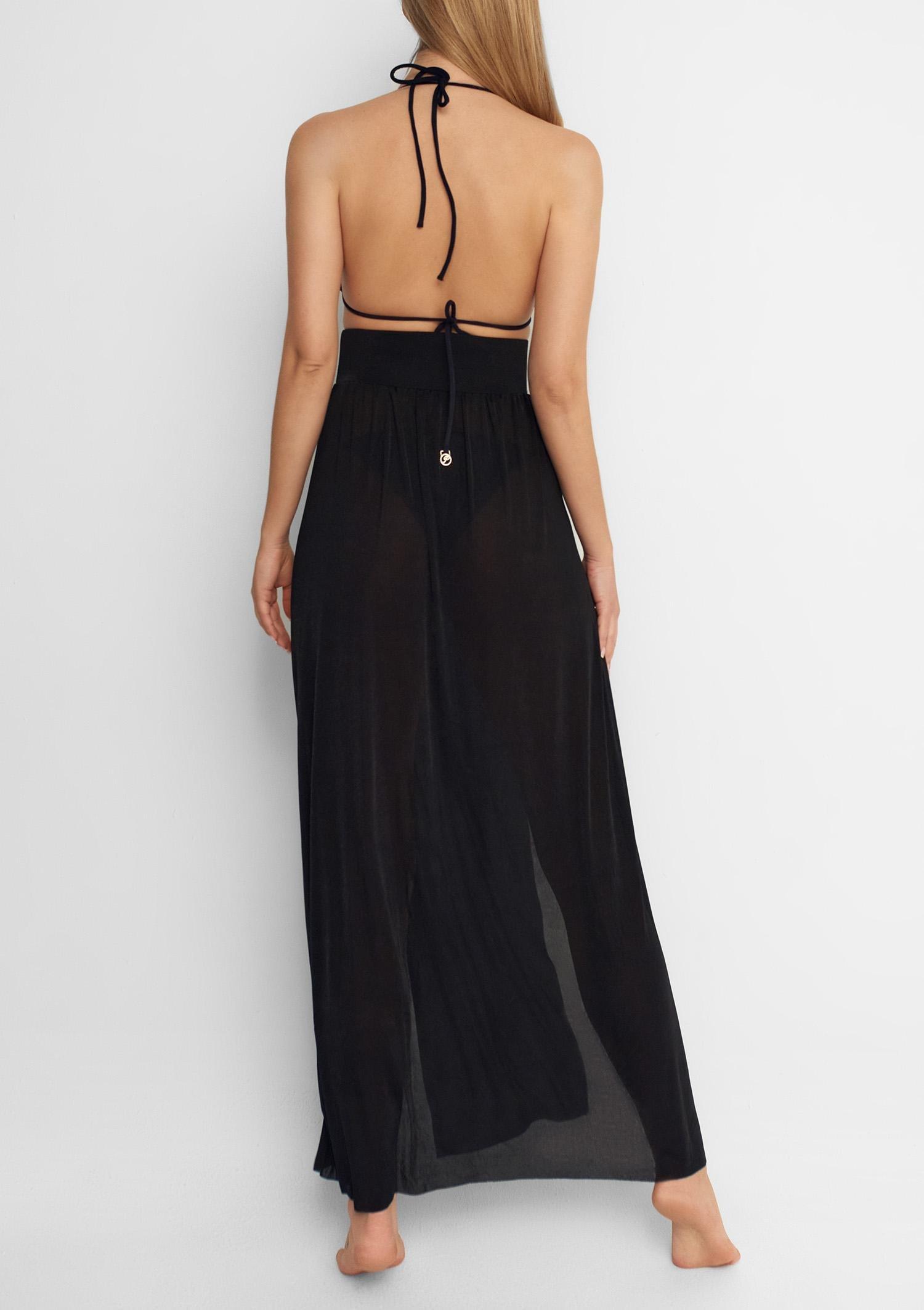 Spódnica plażowa długa czarna z rozcięciami Audrey New Poupee Marilyn, black