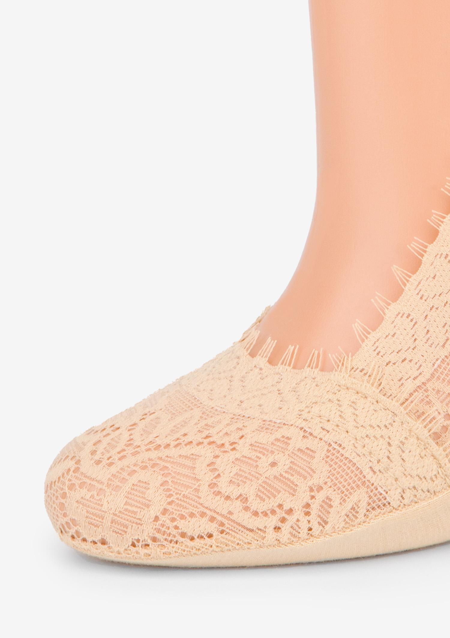 Stopki damskie koronkowe cieliste 2pak - Comfort Lace, natural