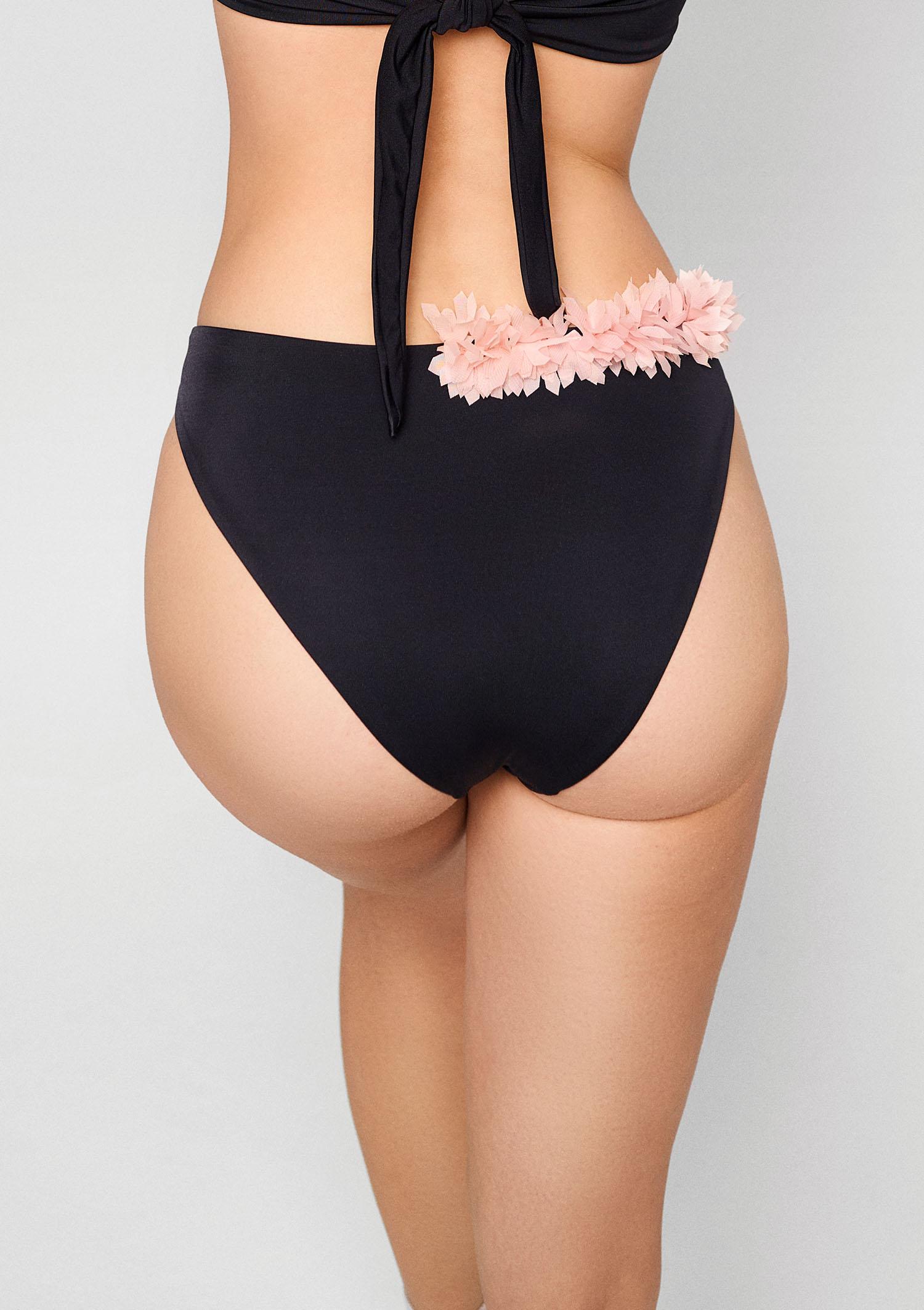 Figi kąpielowe klasyczne z efektowym zdobieniem Fuji 2 Poupee Marilyn, black/pink