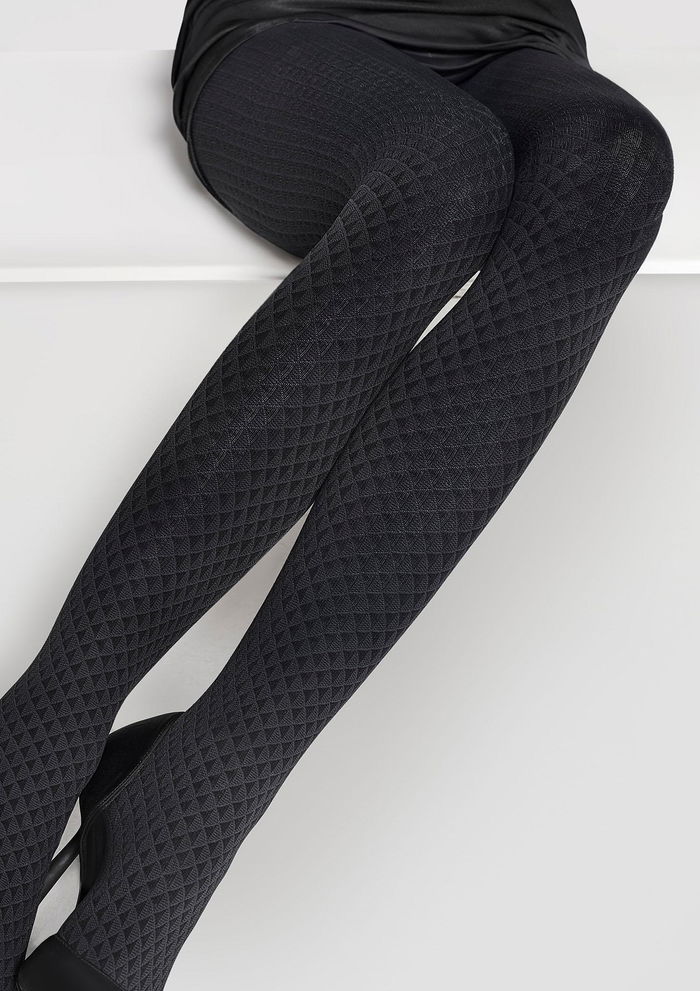 Women's tights in a fine geometric pattern Natti D11 Marilyn