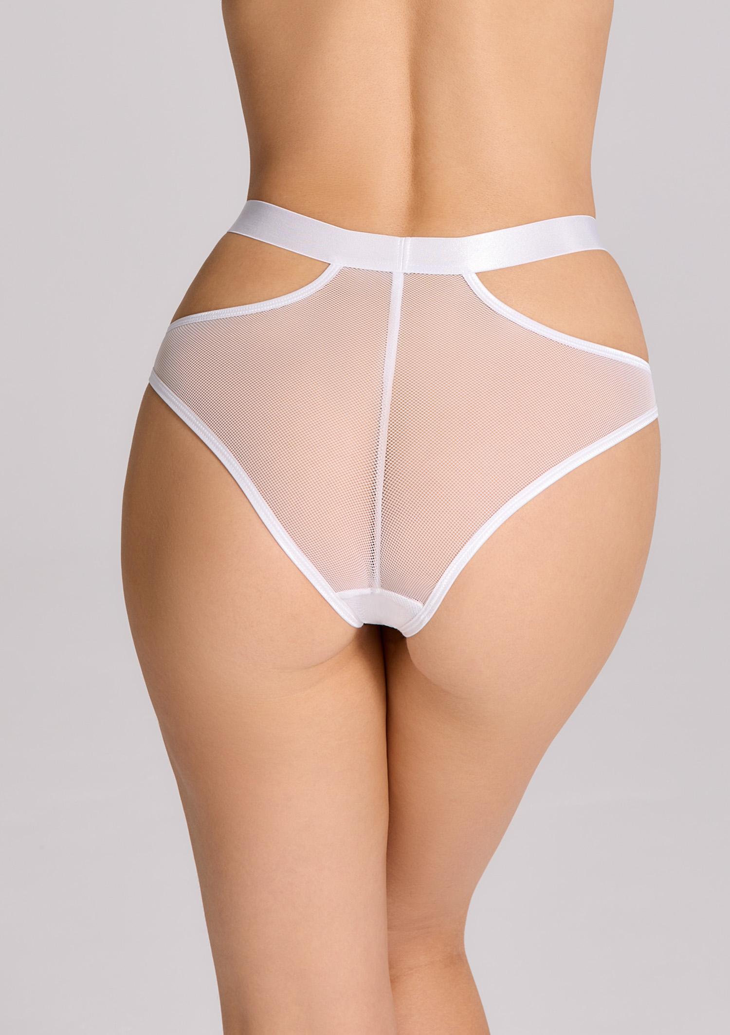 FIGI DAMSKIE Z HAFTEM I WYCIĘCIAMI BIAŁE COMME SI COMME CA POUPEE MARILYN, white