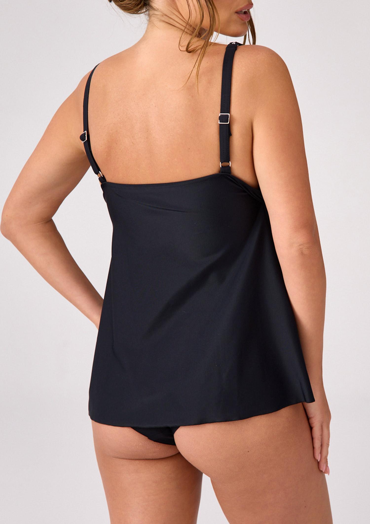 Strój kąpielowy tankini z nadrukiem Loreta, black/silver
