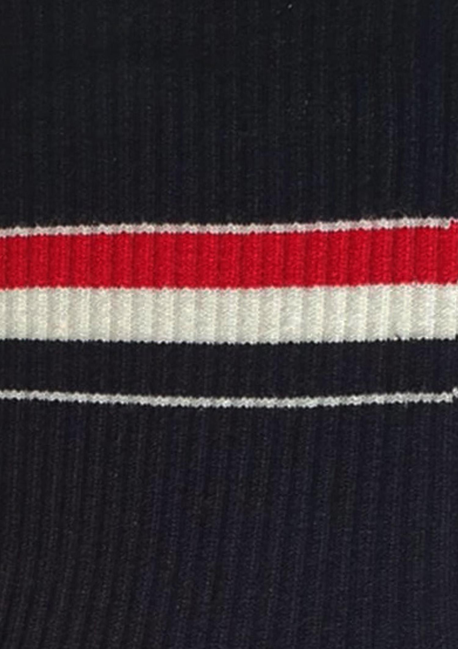 Skarpetki unisex za kostkę z czarnej prążkowanej dzianiny z kolorowymi paskami Striped
