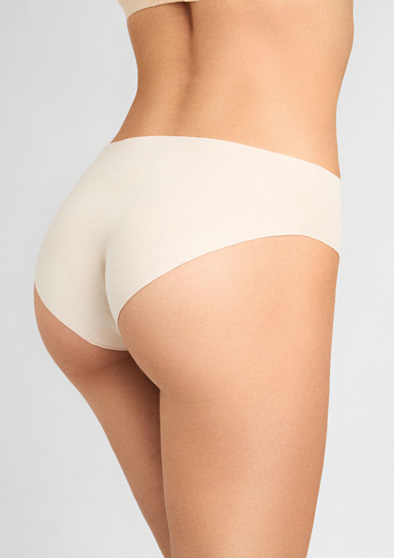 Figi damskie klasyczne laserowo cięte z bawełny organicznej ecru Cotton Touch