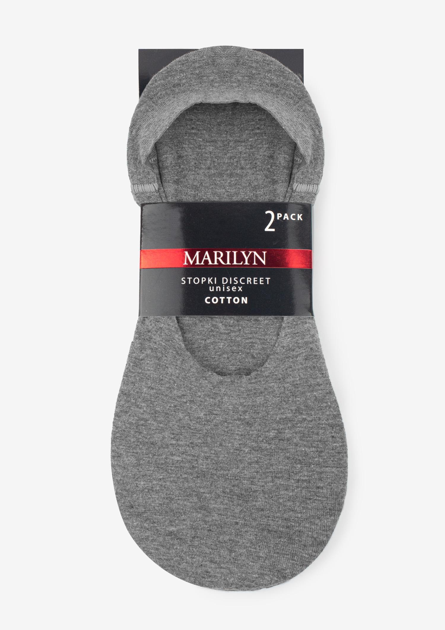 Gładkie szare stopki unisex z silikonem 2pak - Discreet